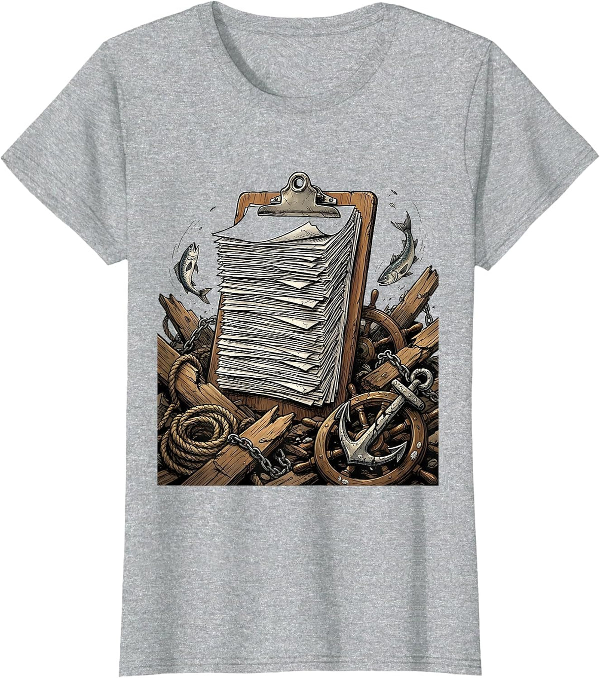 I Run a Tight Shipwreck Funny Chaos Graphic T-Shirt - Heather Grey