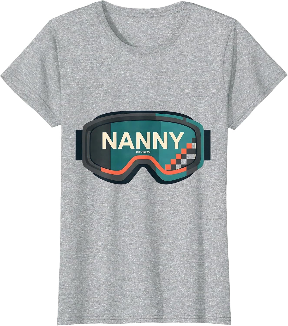 Nanny Pit Crew Midcentury Modern Race Car Birthday Family T-Shirt - Heather Grey