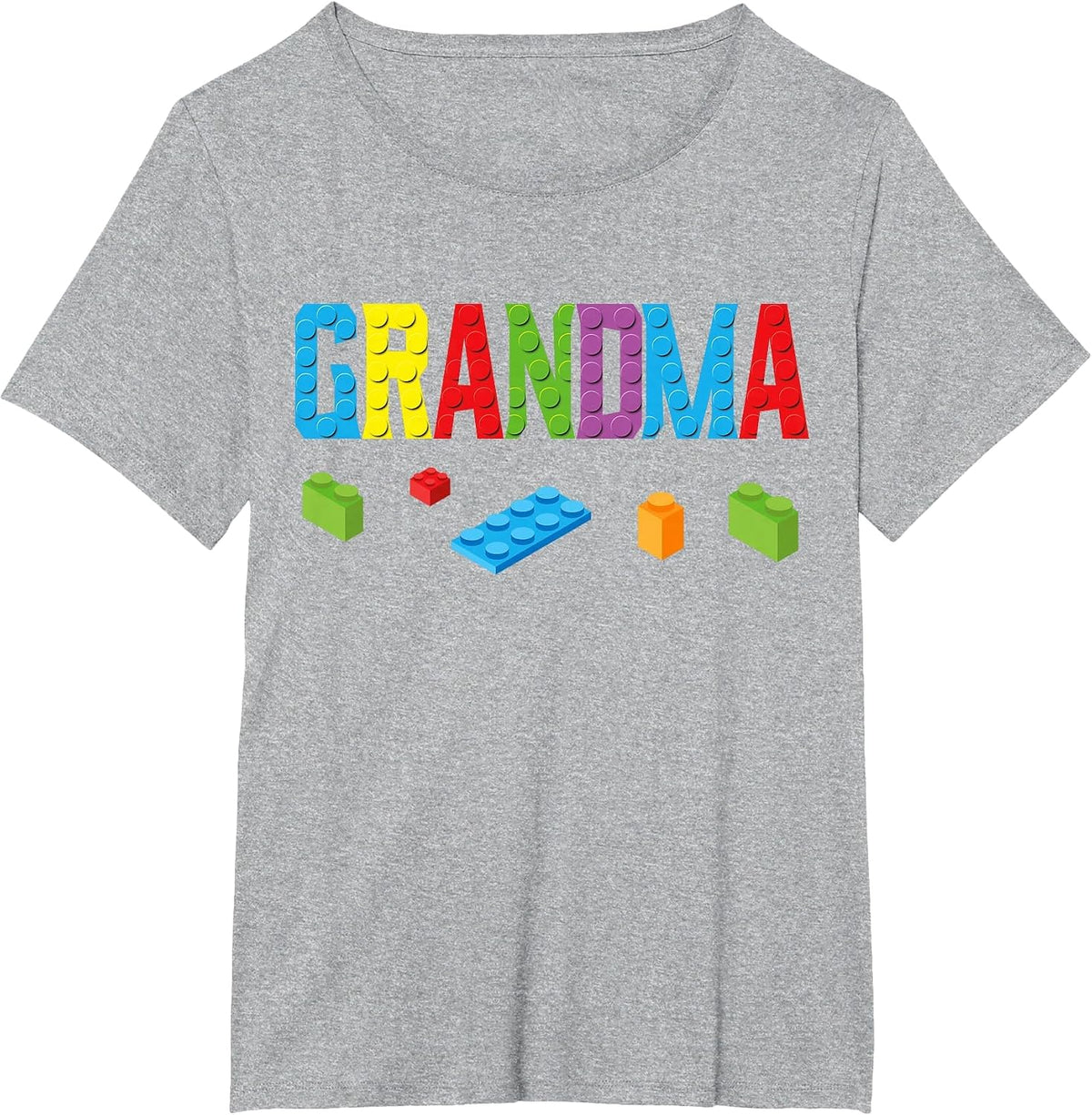 Grandma Master Builder Building Bricks Blocks Family Set T-Shirt - Heather Grey