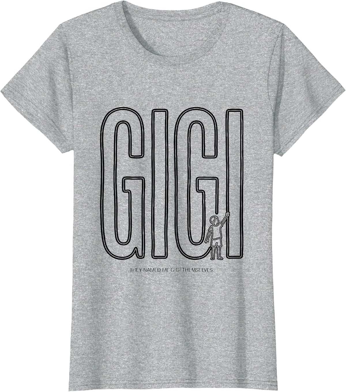 They Named Me Gigi Themselves Funny Grandma Humor T-Shirt - Heather Grey