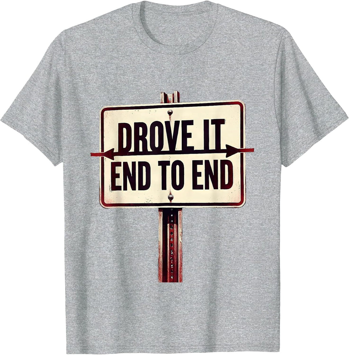 Men's Drove It End To End Stenciled Road Trip Centennial Keepsake T-Shirt - Heather Grey