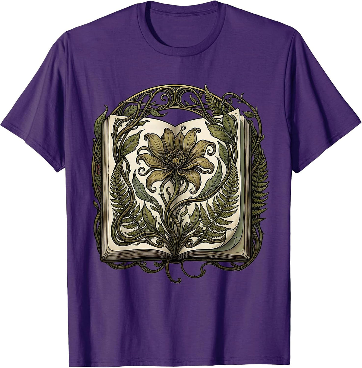 Art Teacher Botanical Sketchbook Illustration T-Shirt - Purple