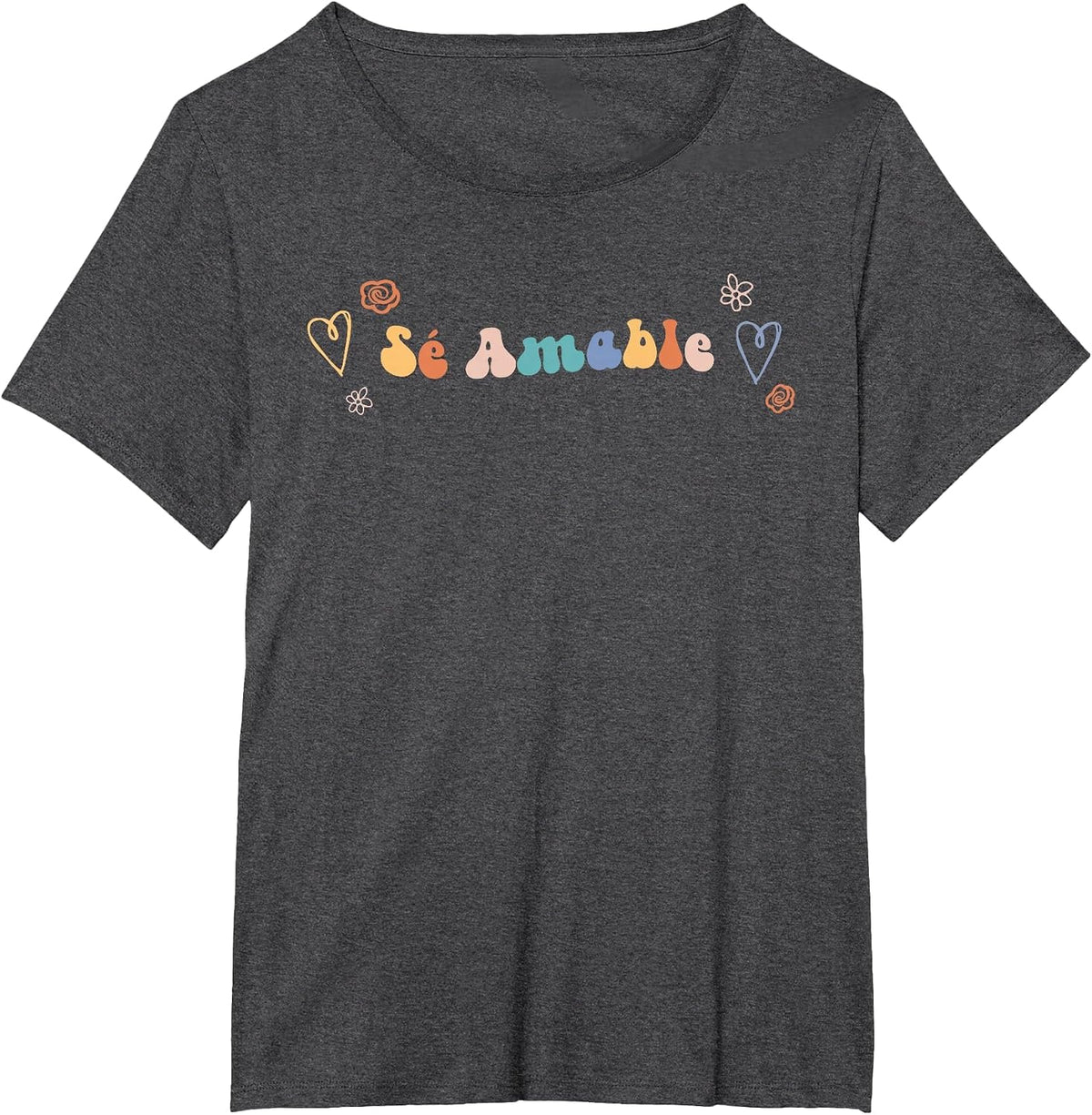 Se Amable | Spanish Inspiring Kindness Quote T-Shirt - Dark Heather Grey
