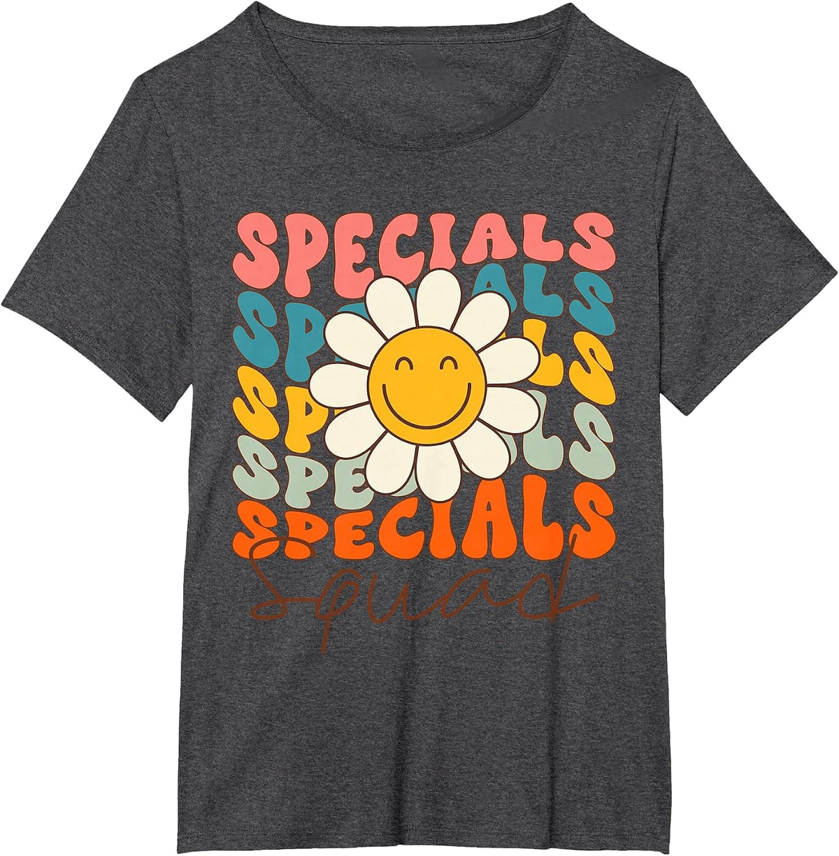 Retro Specials Squad Art Music PE Tech Teacher Team Specials T-Shirt - Dark Heather Grey
