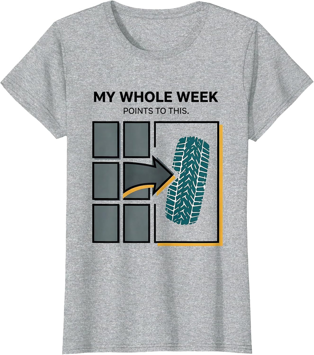 Women's My Whole Week Points To This Rugged Dirt Bike Motocross T-Shirt - Heather Grey