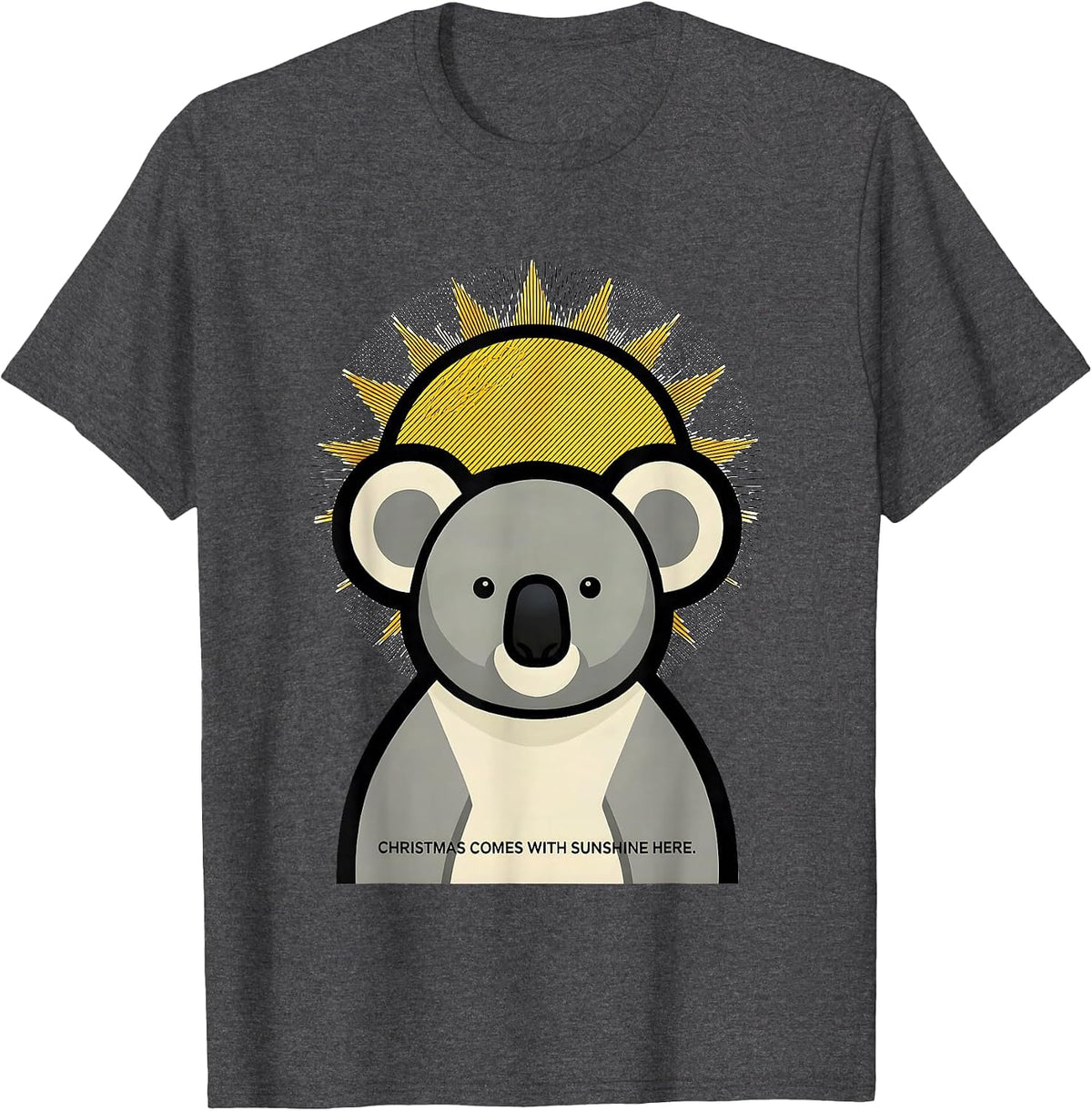 Christmas Comes With Sunshine Here Funny Koala Lover T-Shirt - Dark Heather Grey