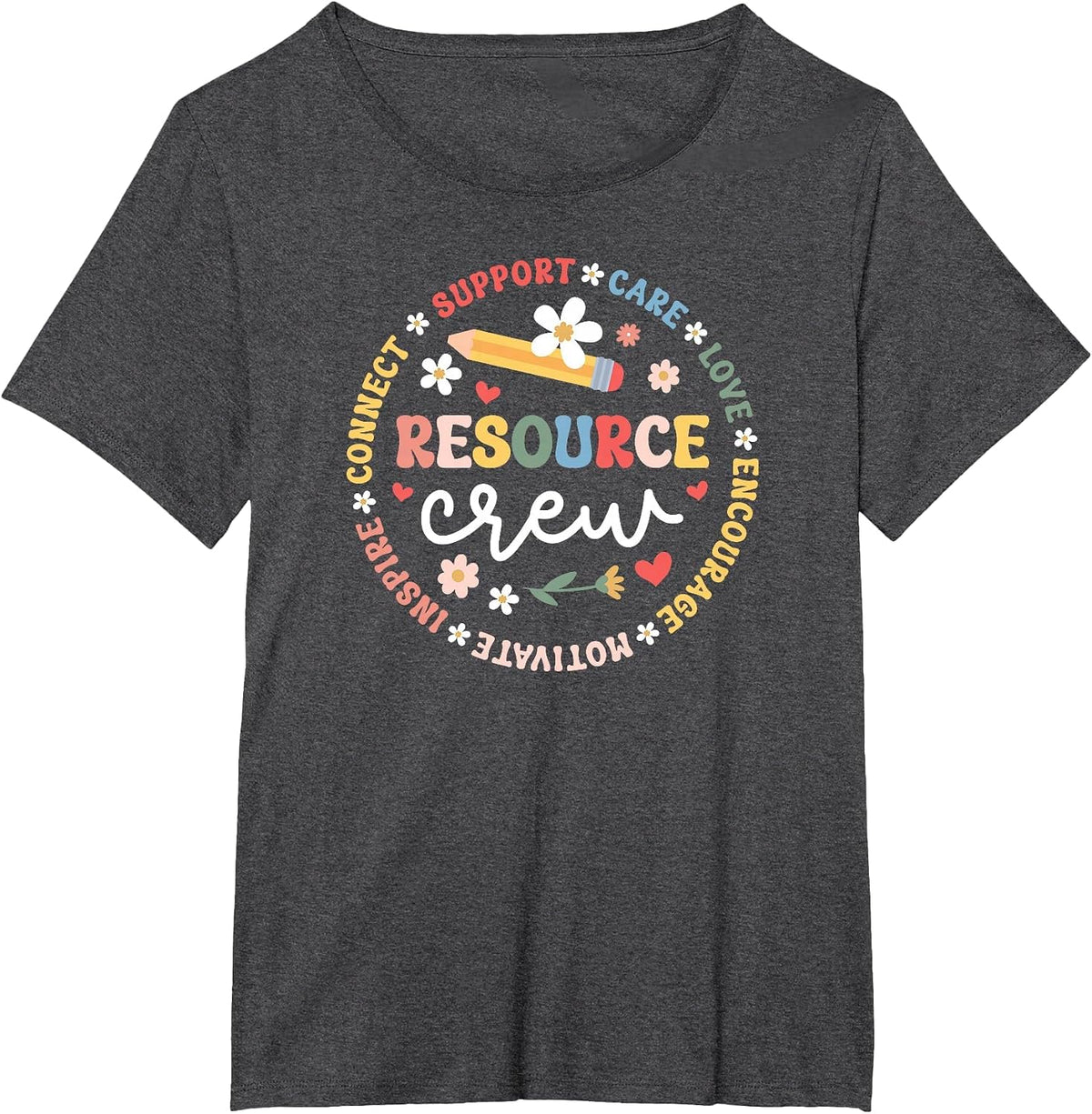 Resource Crew Appreciation Circle Resource Teacher Team T-Shirt - Dark Heather Grey