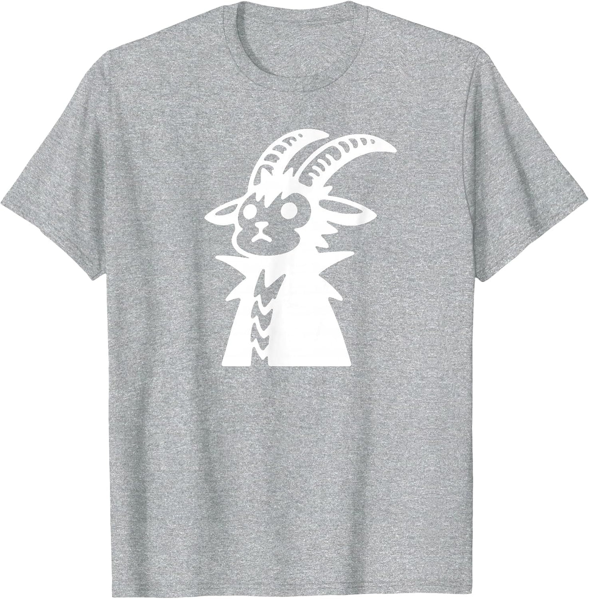 Punk Mountain Goat Cute Funny Silhouette Doodle T-Shirt - Heather Grey