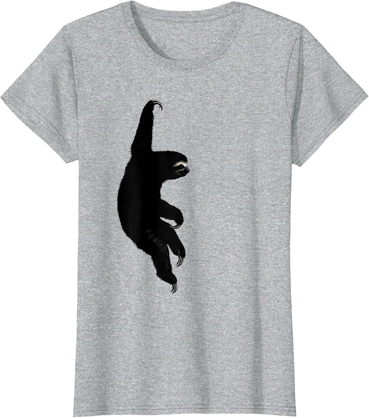 Women's Sloth Silhouette Funny Lazy Animal Lover Gift T-Shirt - Heather Grey