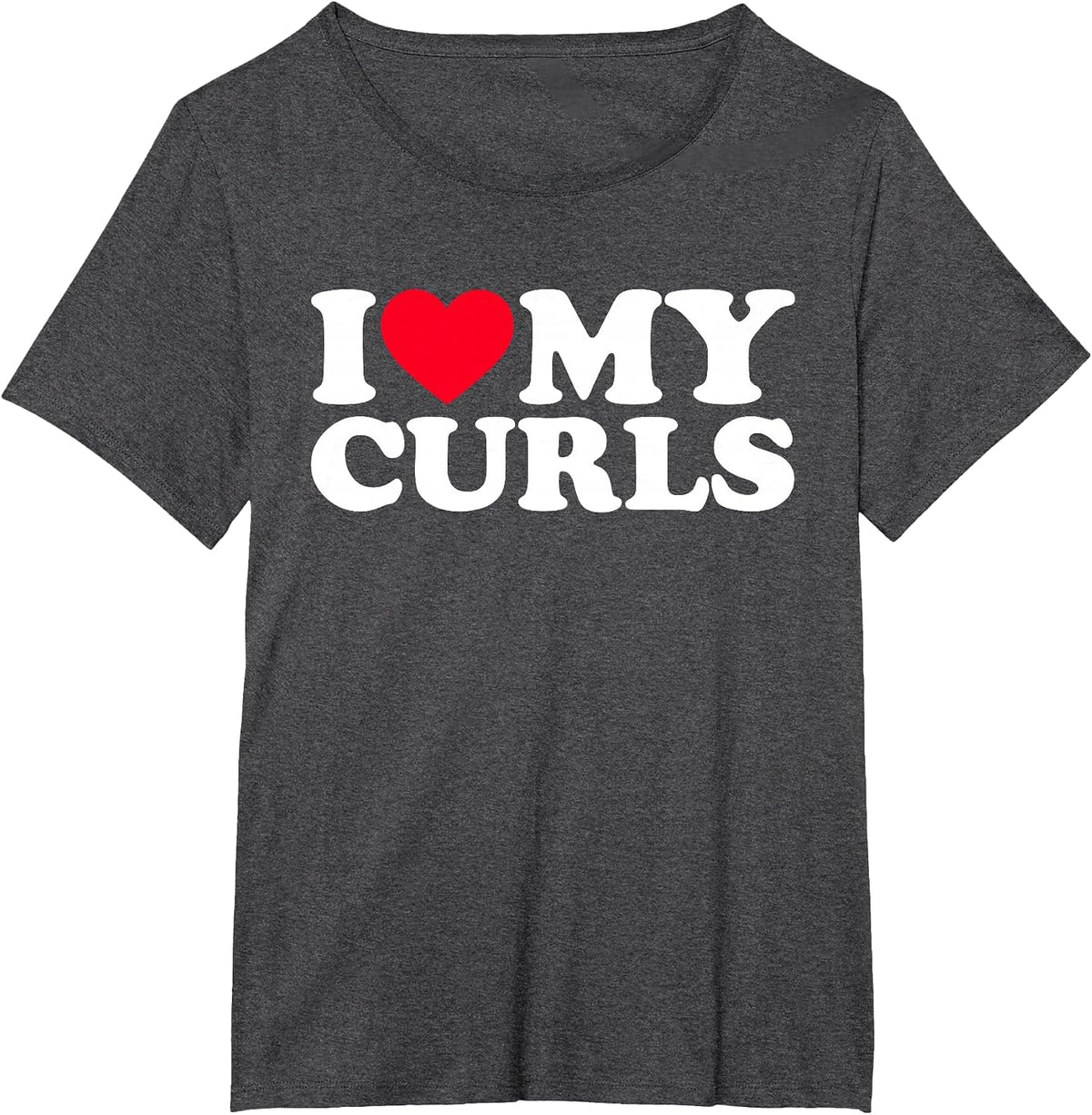 I Love My Curls T-Shirt - Dark Heather Grey