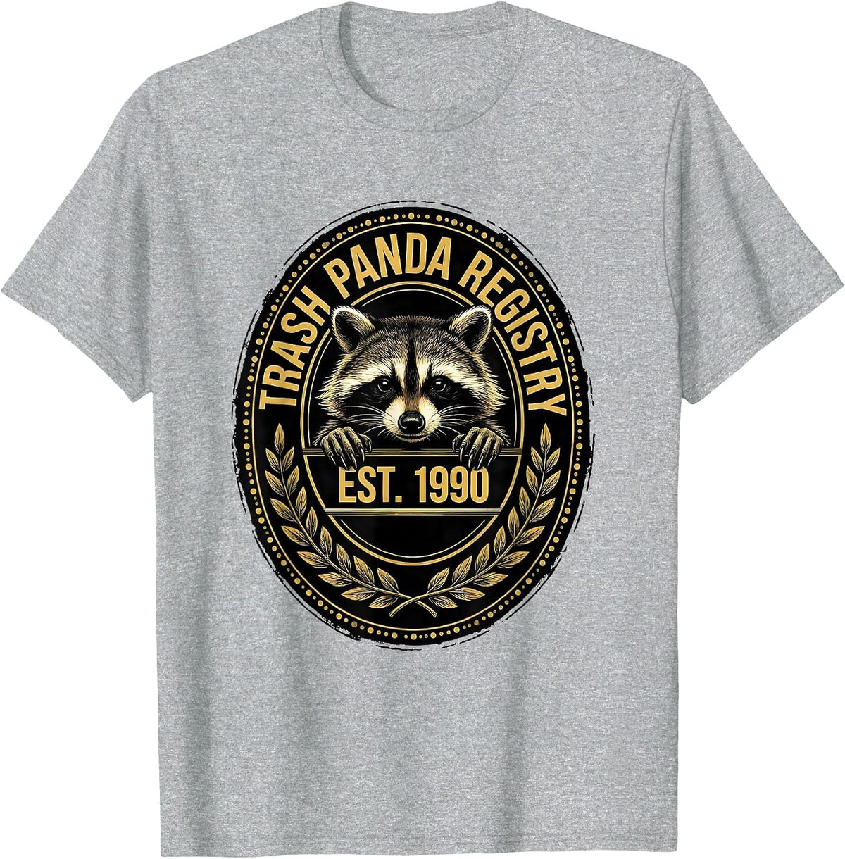 Men's Trash Panda Registry Est. 1990 Funny Raccoon Birthday Gift T-Shirt - Heather Grey