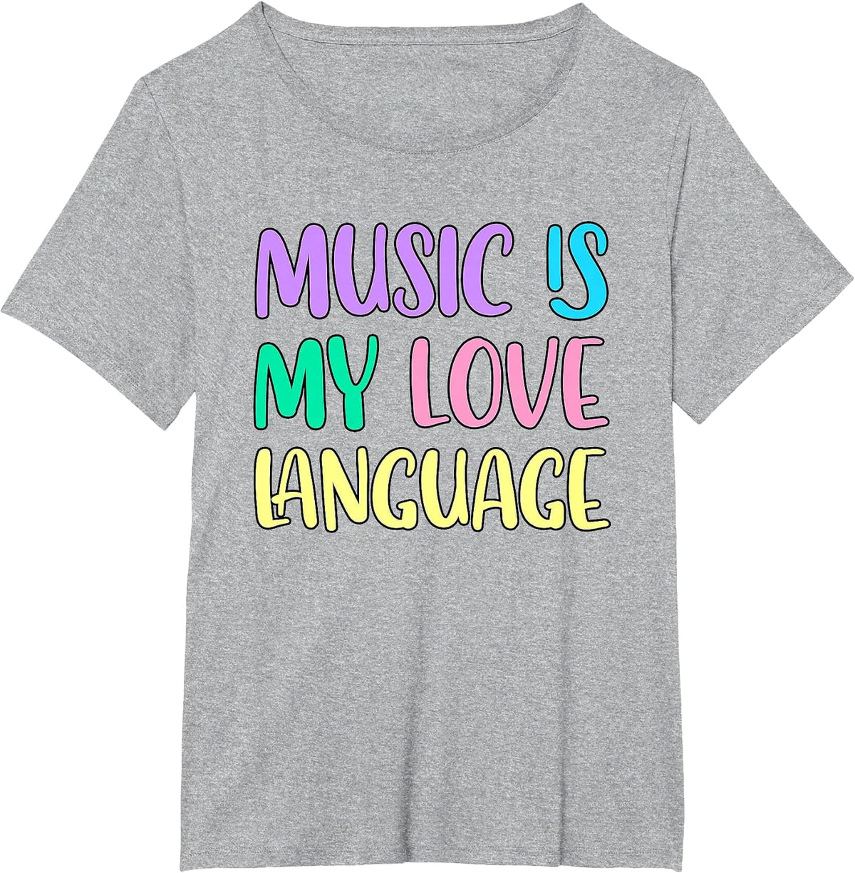 Music is My Love Language T-Shirt - Heather Grey