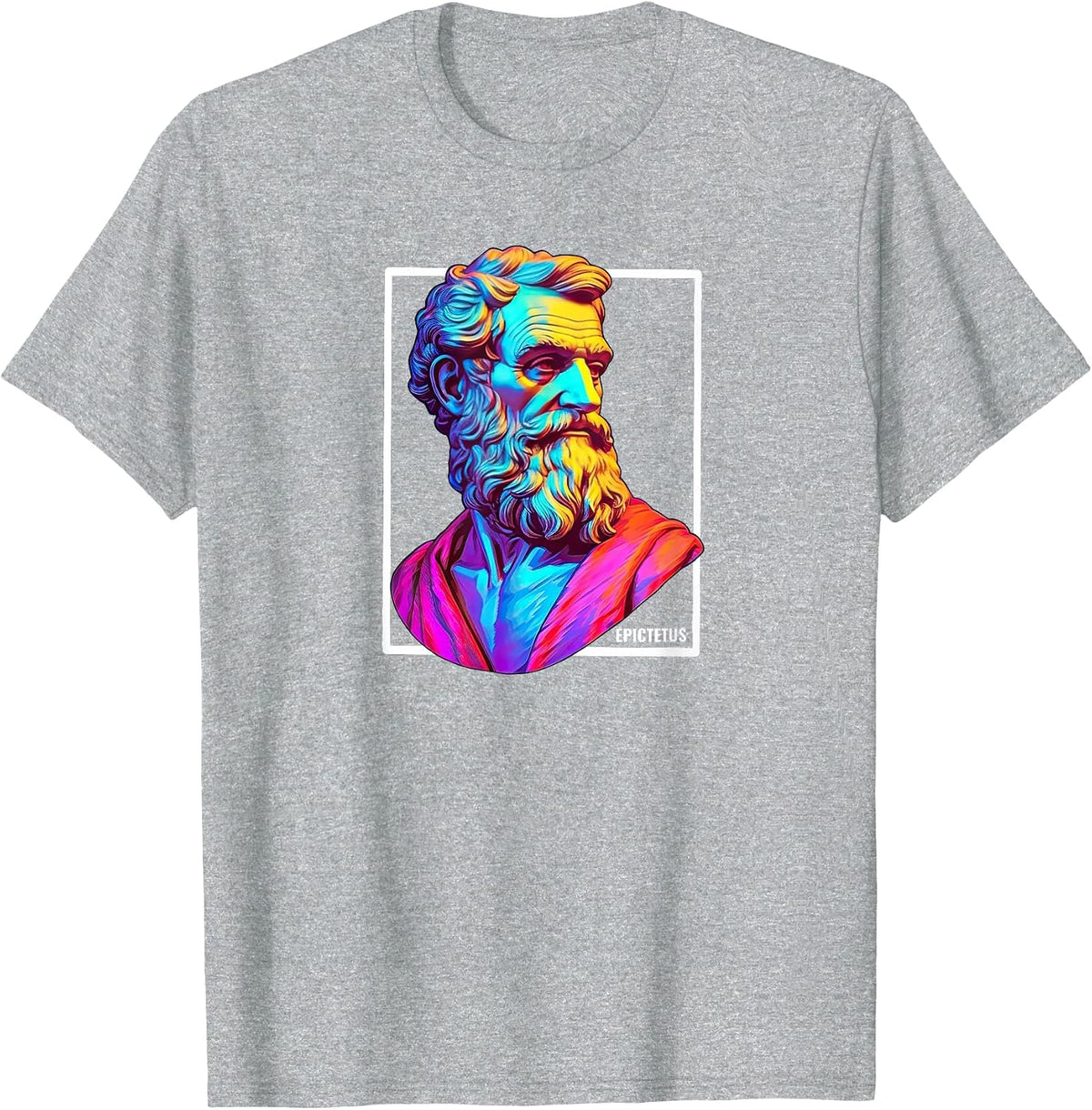 Epictetus Bust Stoic Stoicism Cool Roman Greek Philosopher T-Shirt - Heather Grey