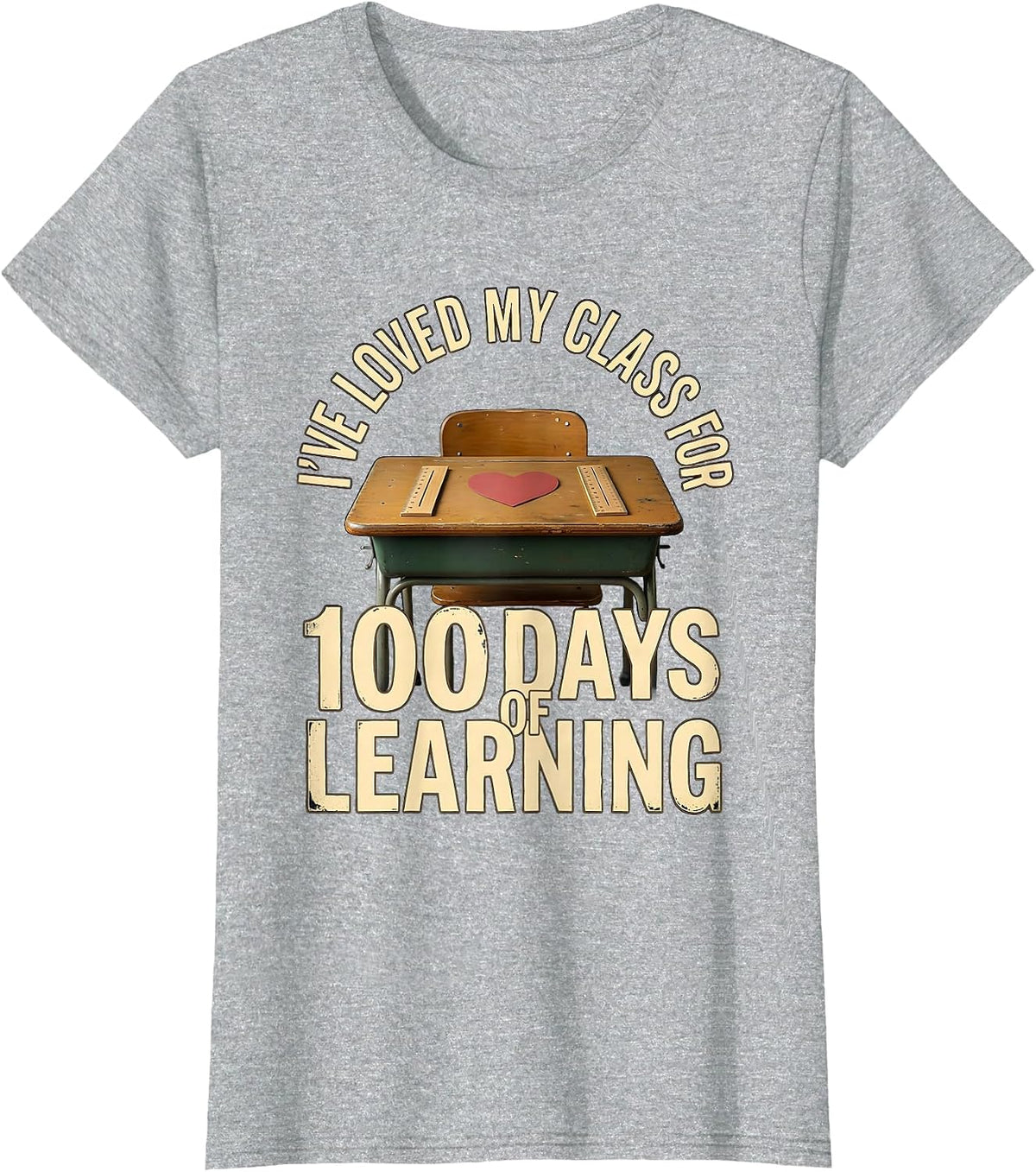 Women's I've Loved My Class For 100 Days Of Learning Vintage T-Shirt - Heather Grey