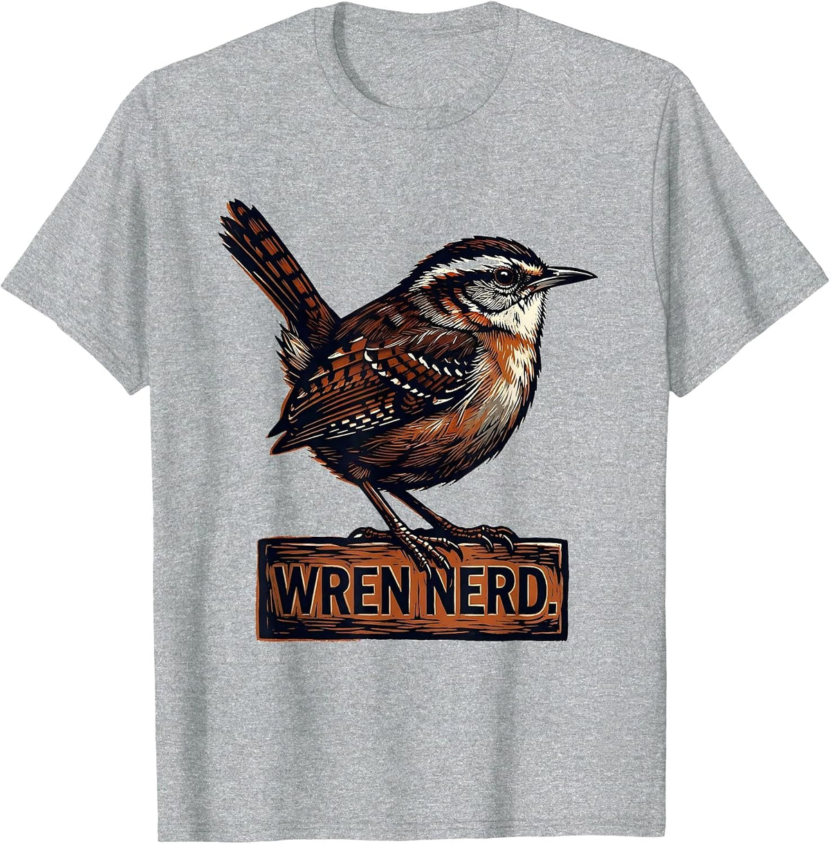 Men's Wren Nerd Funny Bird Nerd Birdwatching Bird Lover Humor T-Shirt - Heather Grey