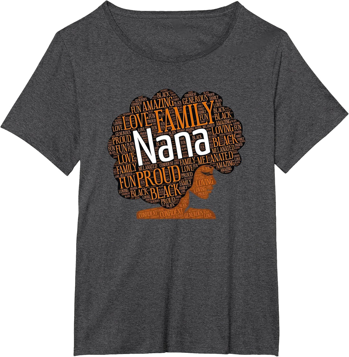 Nana African American Grandmother Nickname T-Shirt - Dark Heather Grey