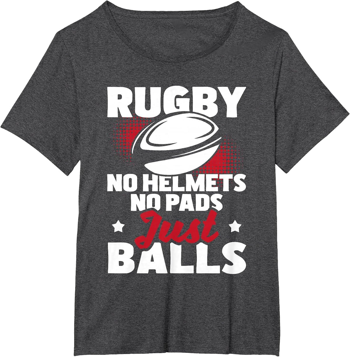 Rugby No Helmets No Pads Just Balls - Rugby Player Coach T-Shirt - Dark Heather Grey