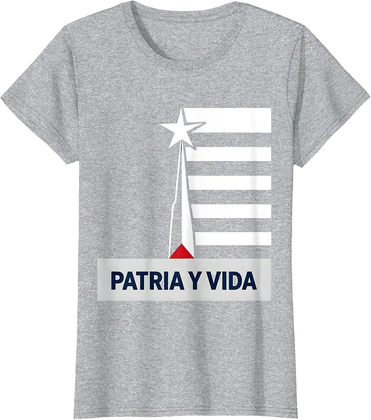 Women's Patria Y Vida Editorial Cuban Heritage Flag Pride Abuelo T-Shirt - Heather Grey