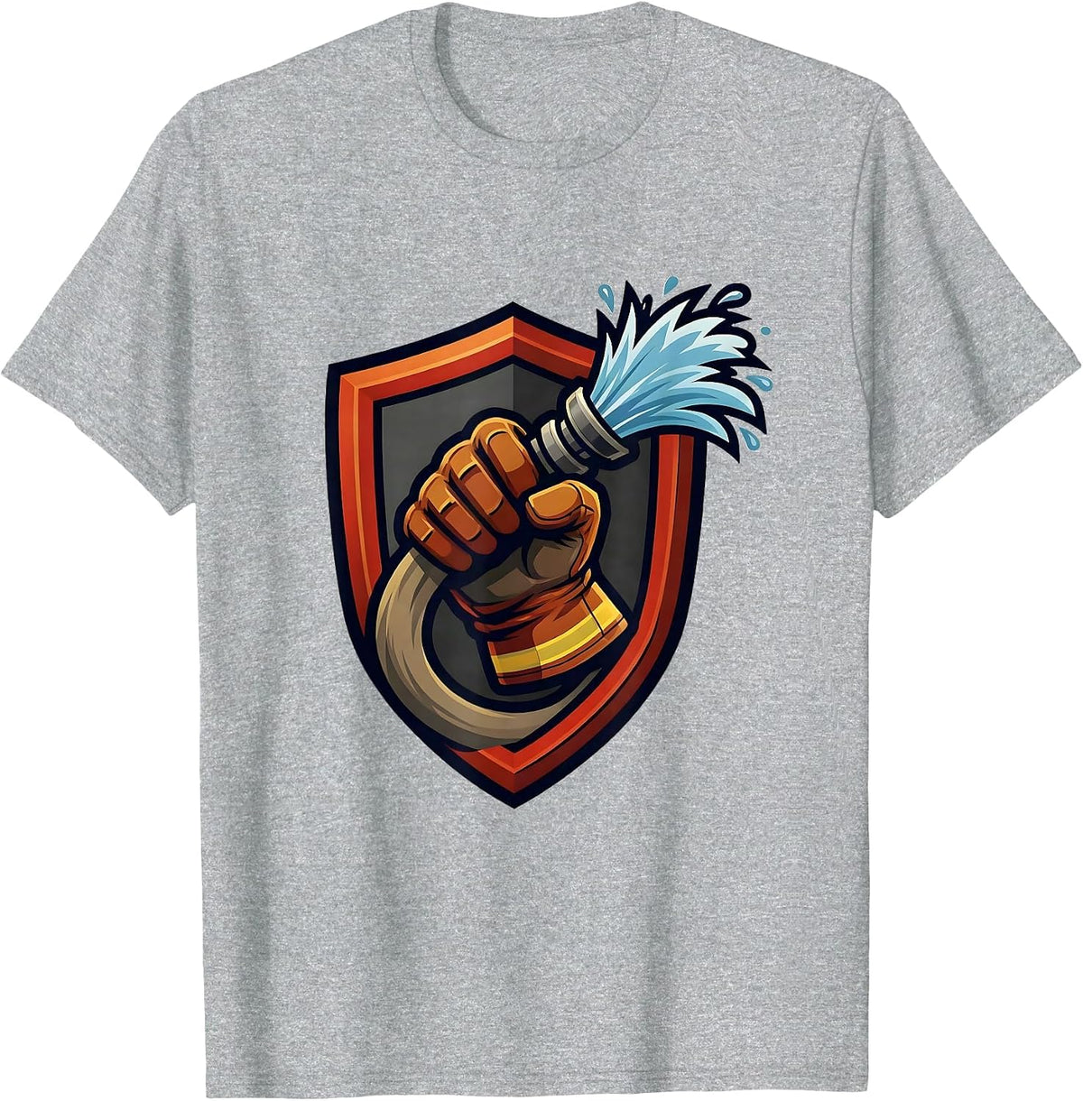 Men's Firefighter Charged Hose Grip Graphic Tee T-Shirt - Heather Grey