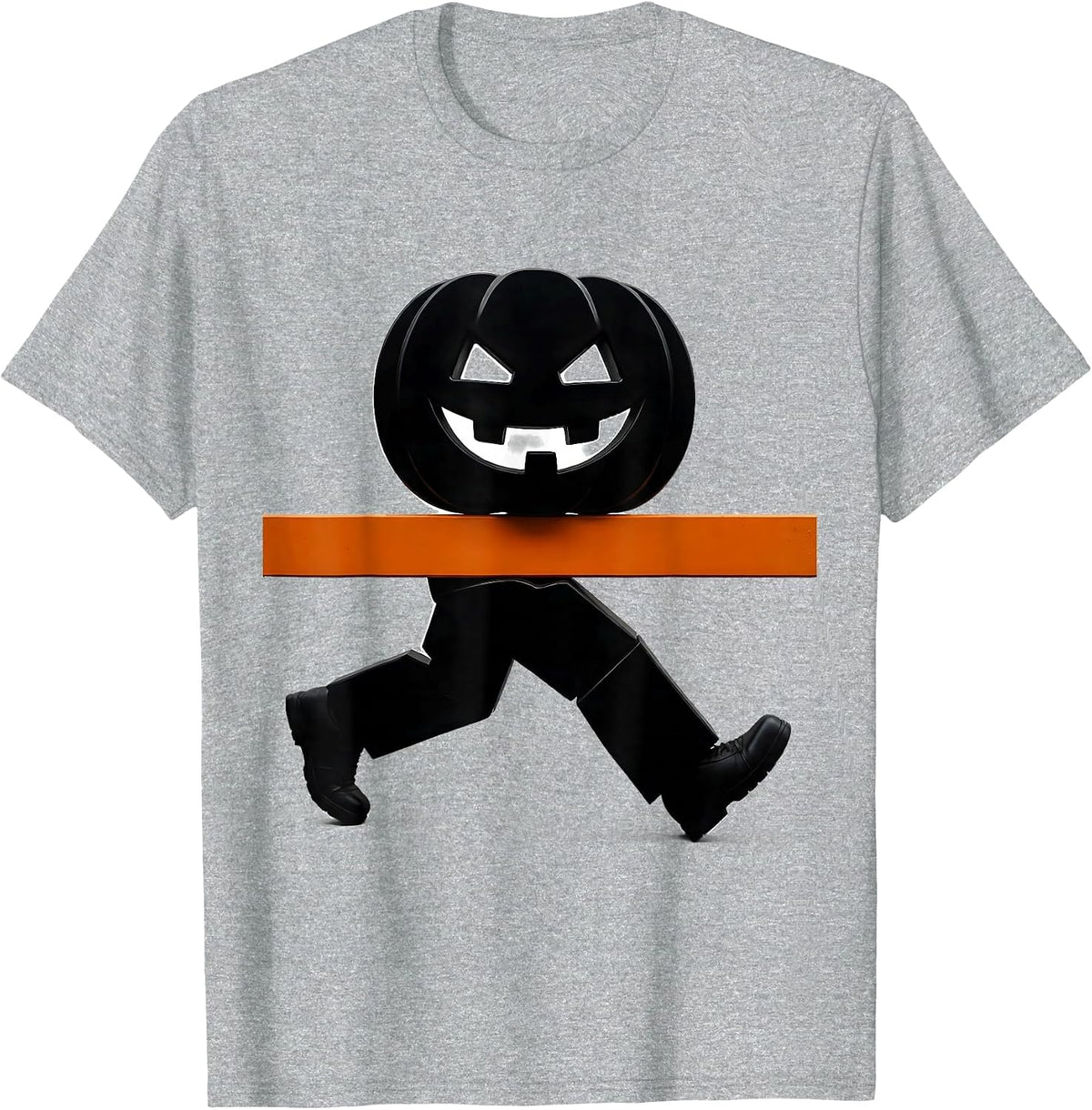 Men's Pumpkin Runner Costume Halloween Marathon Team T-Shirt - Heather Grey