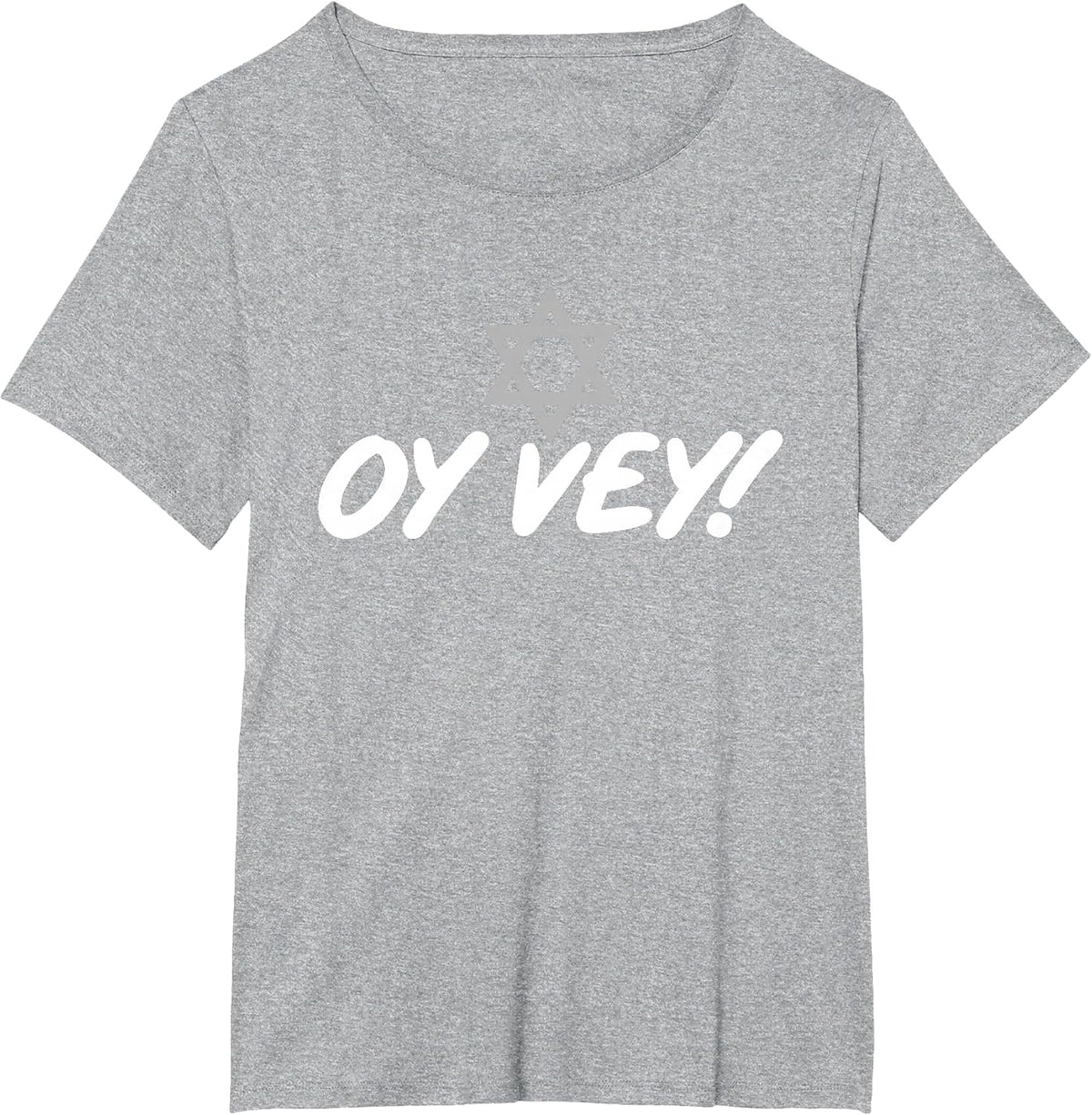 Oy Vey Funny Jewish T-Shirt with Star of David T-Shirt - Heather Grey