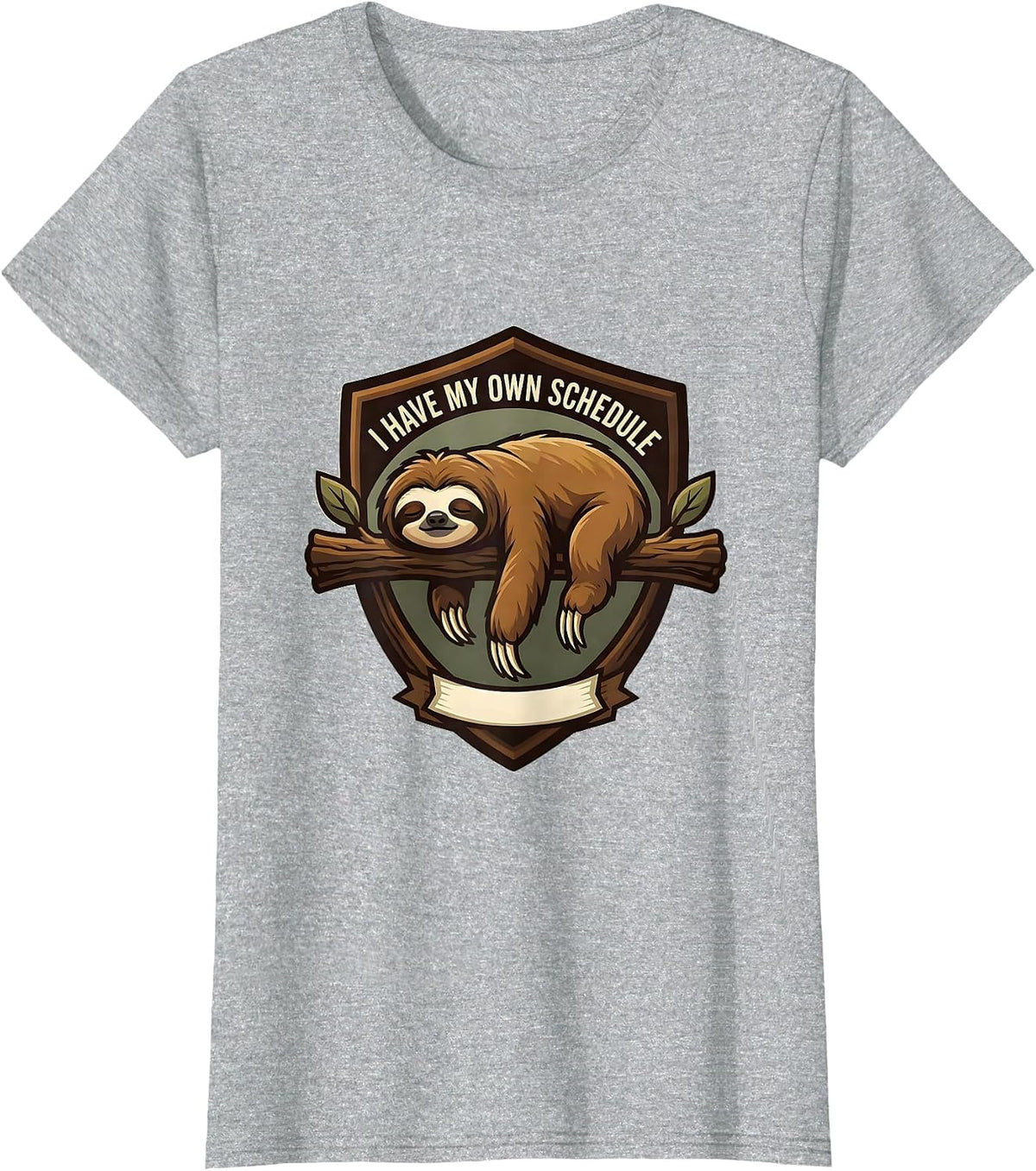 I Have My Own Schedule Funny Sloth Lover Lazy Humor T-Shirt - Heather Grey
