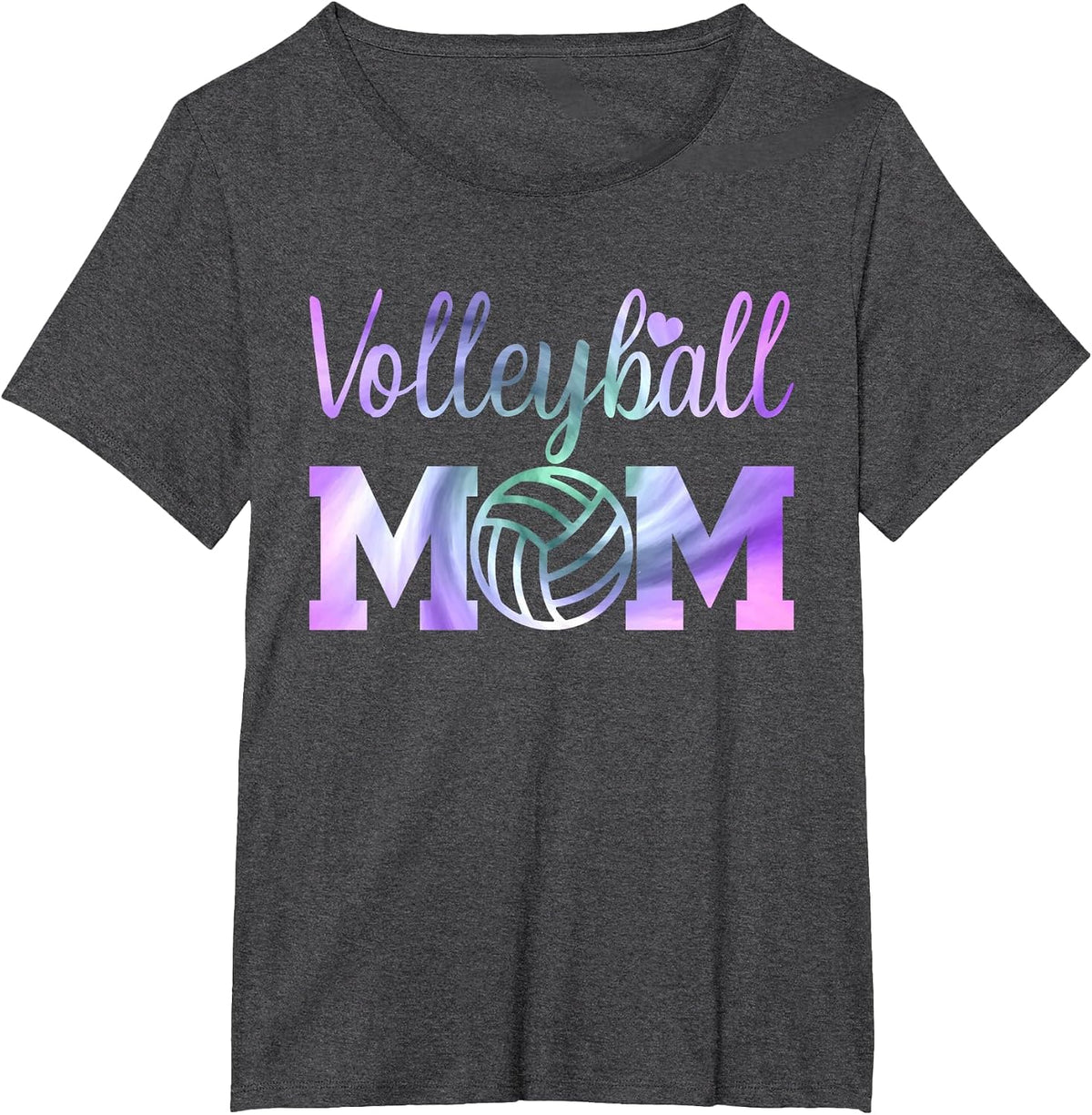 Tie Dye Volleyball Mom for Women Family Team Mommy T-Shirt - Dark Heather Grey
