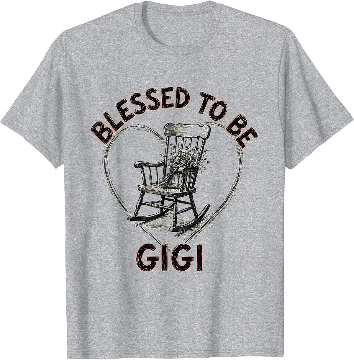 Men's Blessed To Be Gigi Grandma Gift Design T-Shirt - Heather Grey