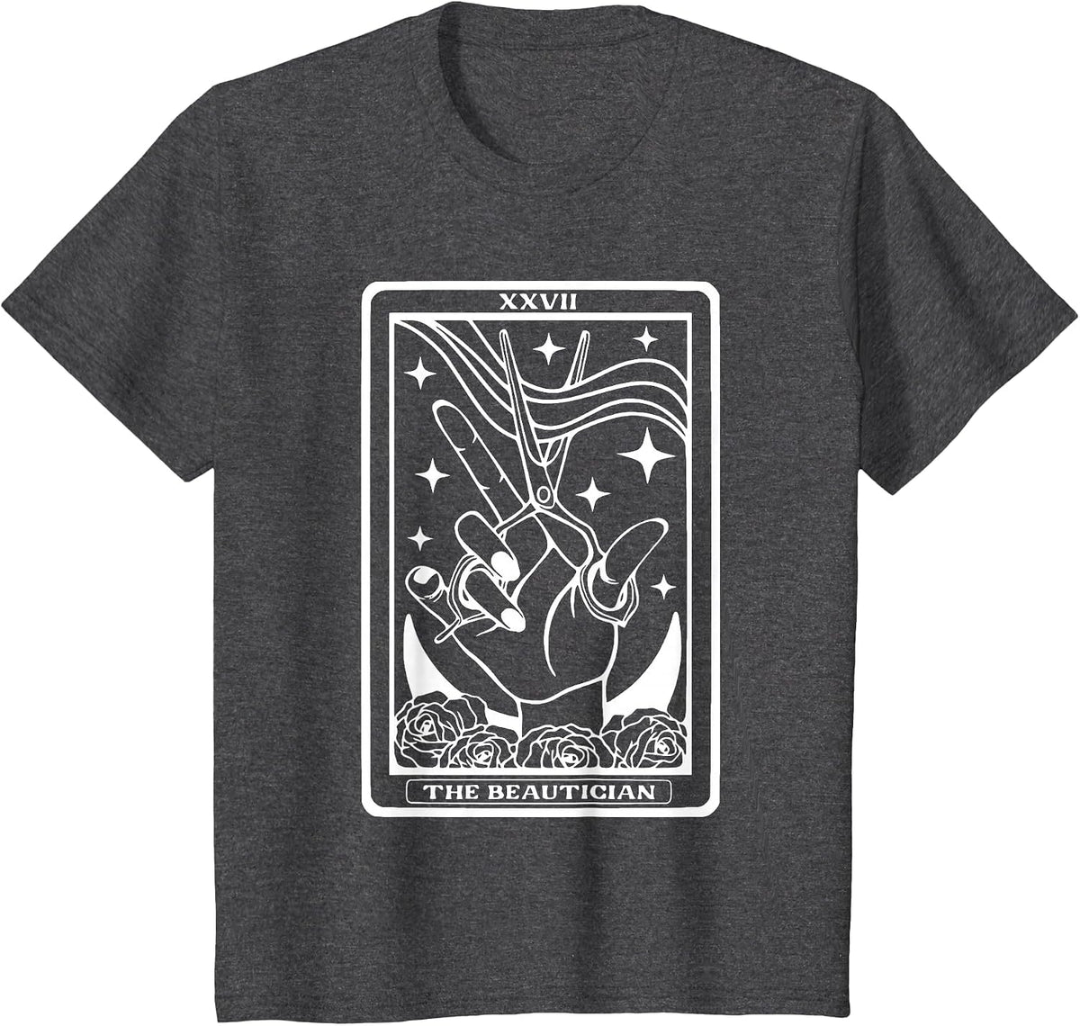 The Beautician Tarot Card Hair Stylist T-Shirt - Dark Heather Grey
