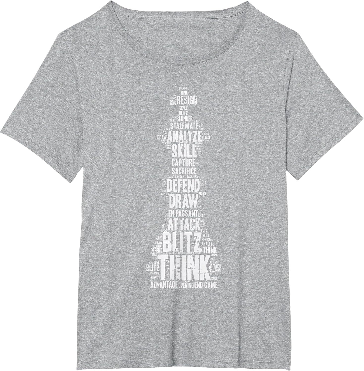 Chess Words King Cool Player Master Men Women Children Youth T-Shirt - Heather Grey