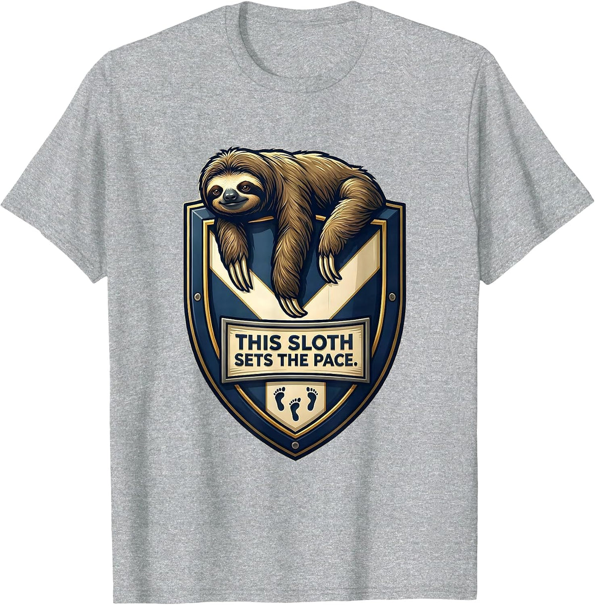 This Sloth Sets The Pace Funny Sloth Lover Humor Gift T-Shirt, Men, Heather Grey, Medium - As Pictured