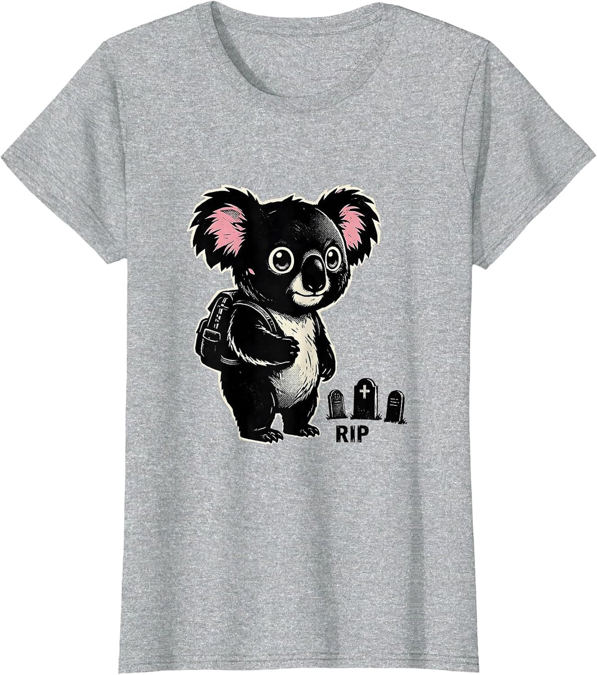 RIP Chibi Koala Anime Pastel Goth Kawaii Horror T-Shirt - Heather Grey