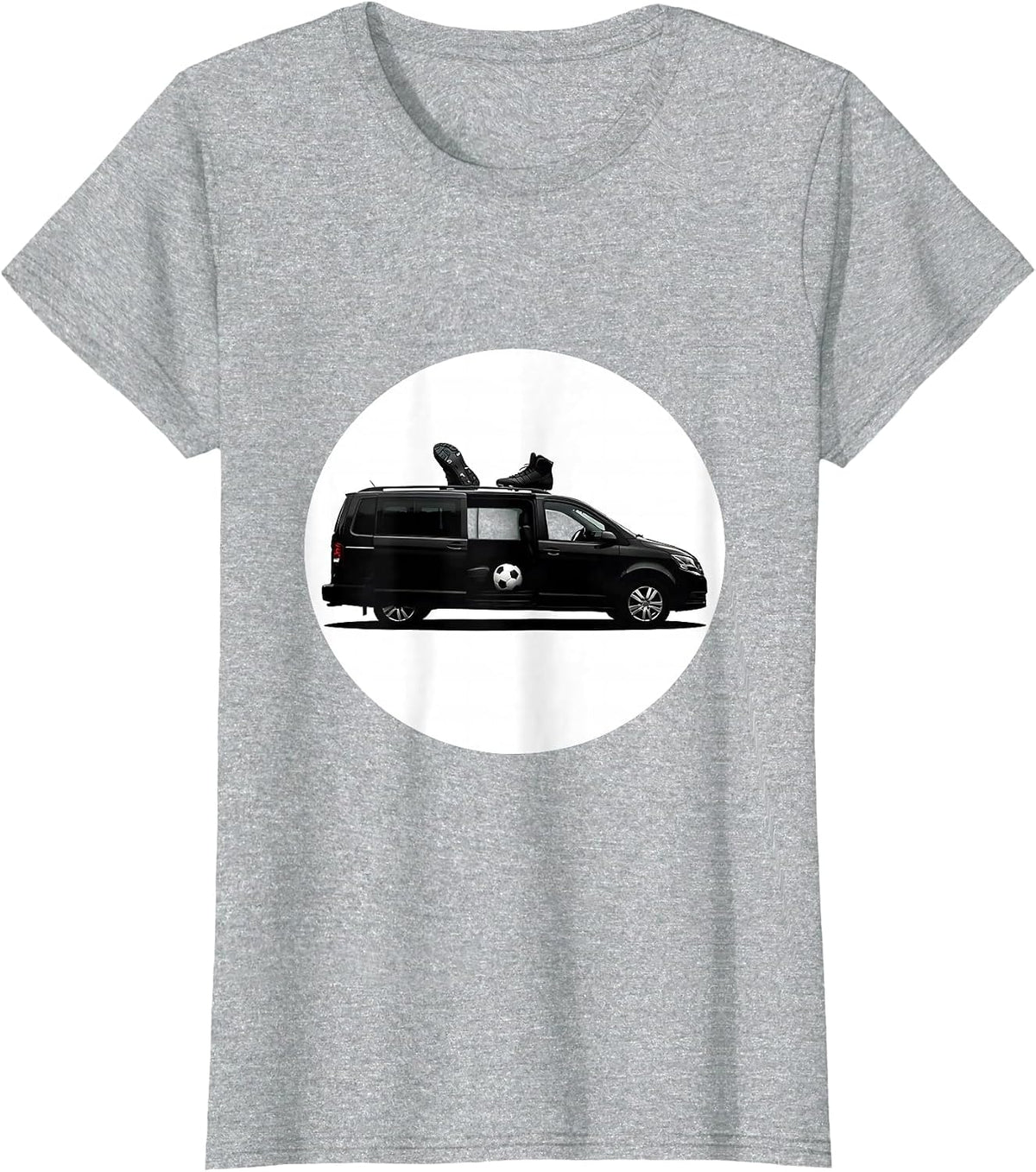 Women's Soccer Dad Overloaded Minivan Graphic T-Shirt - Heather Grey