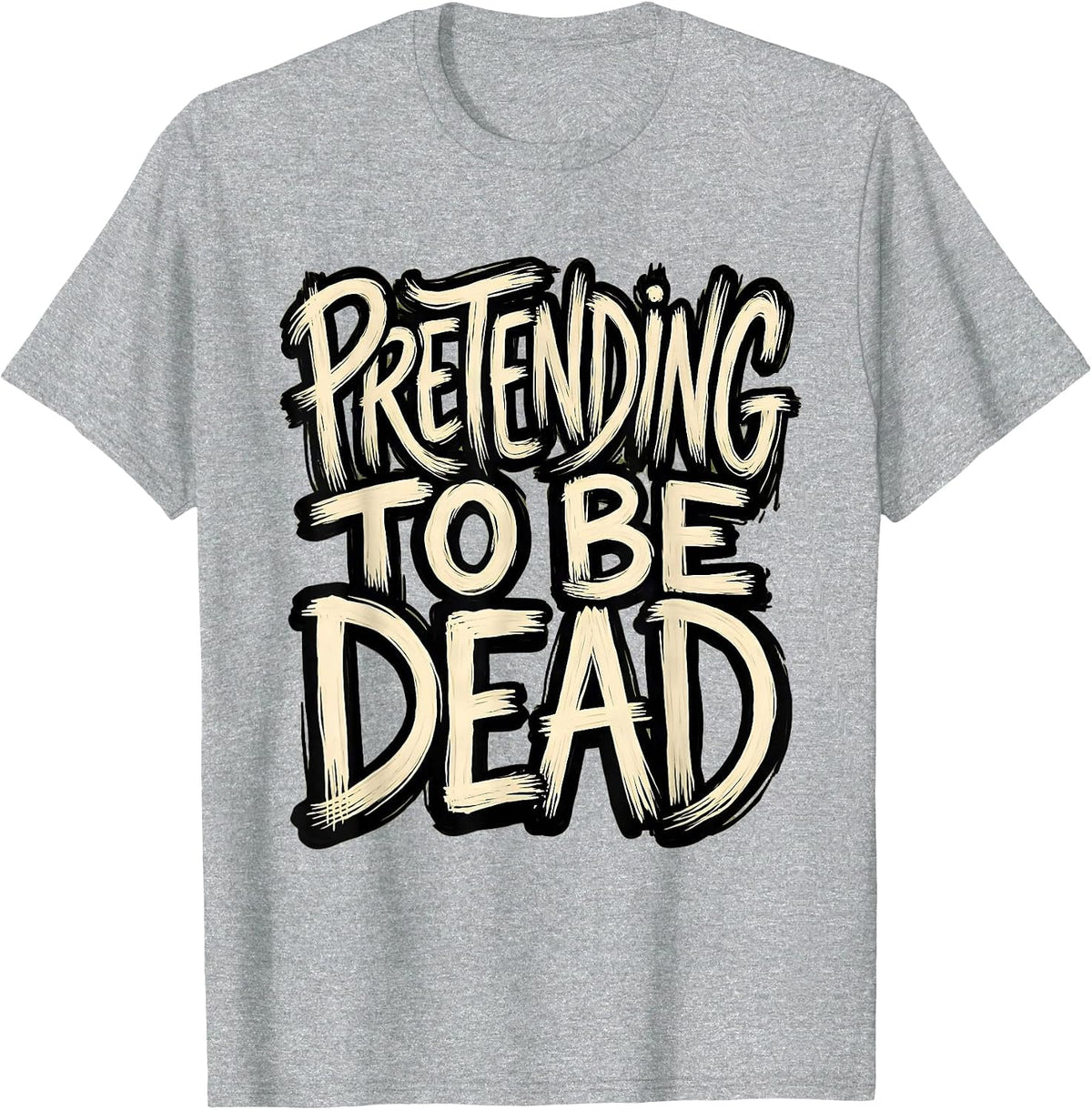 Men's Pretending To Be Dead Funny Opossum Design T-Shirt - Heather Grey