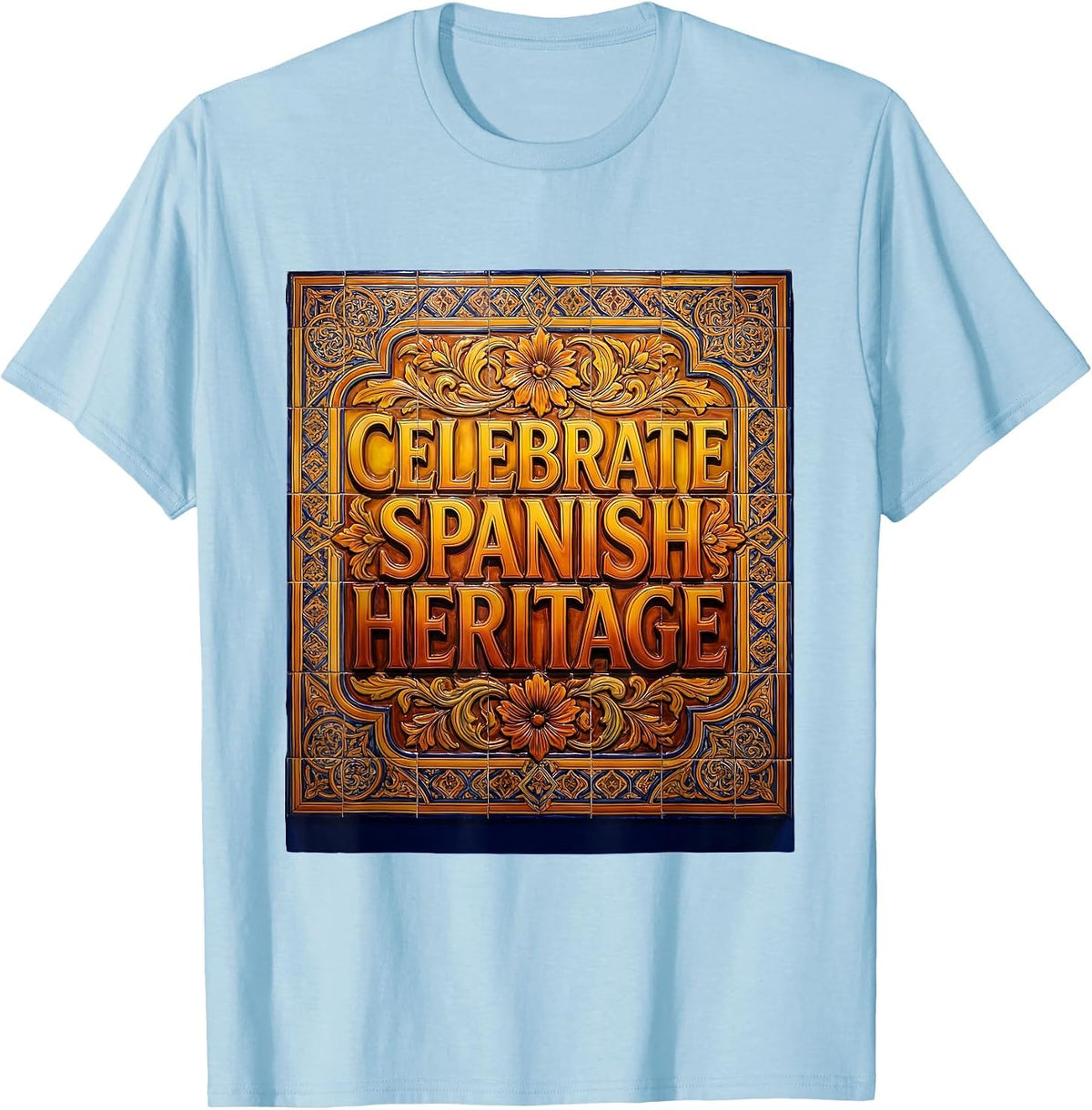 Men's Celebrate Spanish Heritage Month Graphic Design T-Shirt - Baby Blue