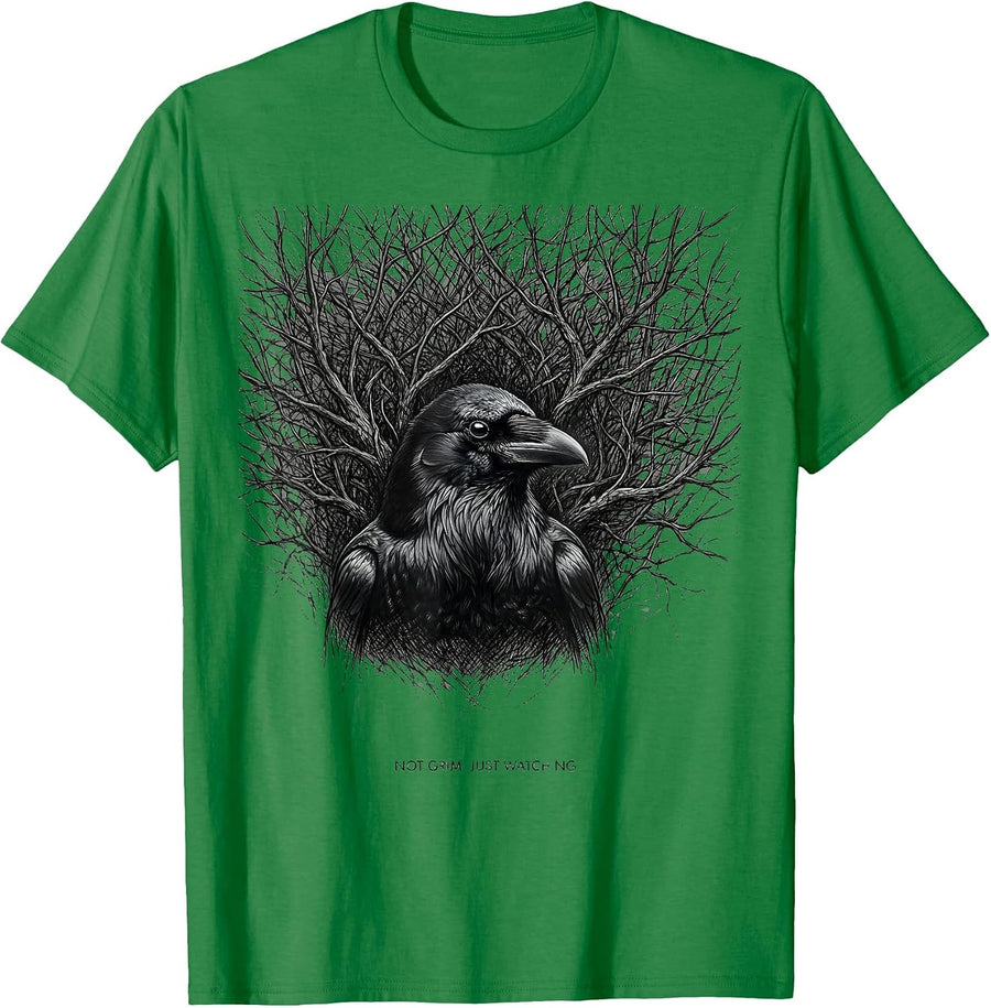 Men's Not Grim, Just Watching Sentimental Nature Wildlife Lover T-Shirt - Kelly Green