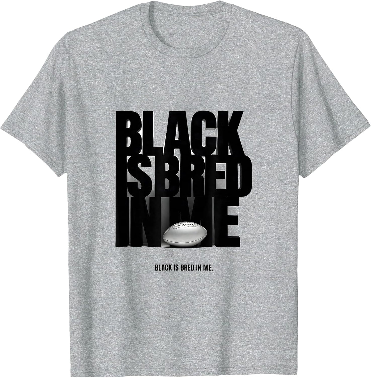 Men's Black Is Bred In Me Rugby Fan National Pride Kiwi Supporter T-Shirt - Heather Grey