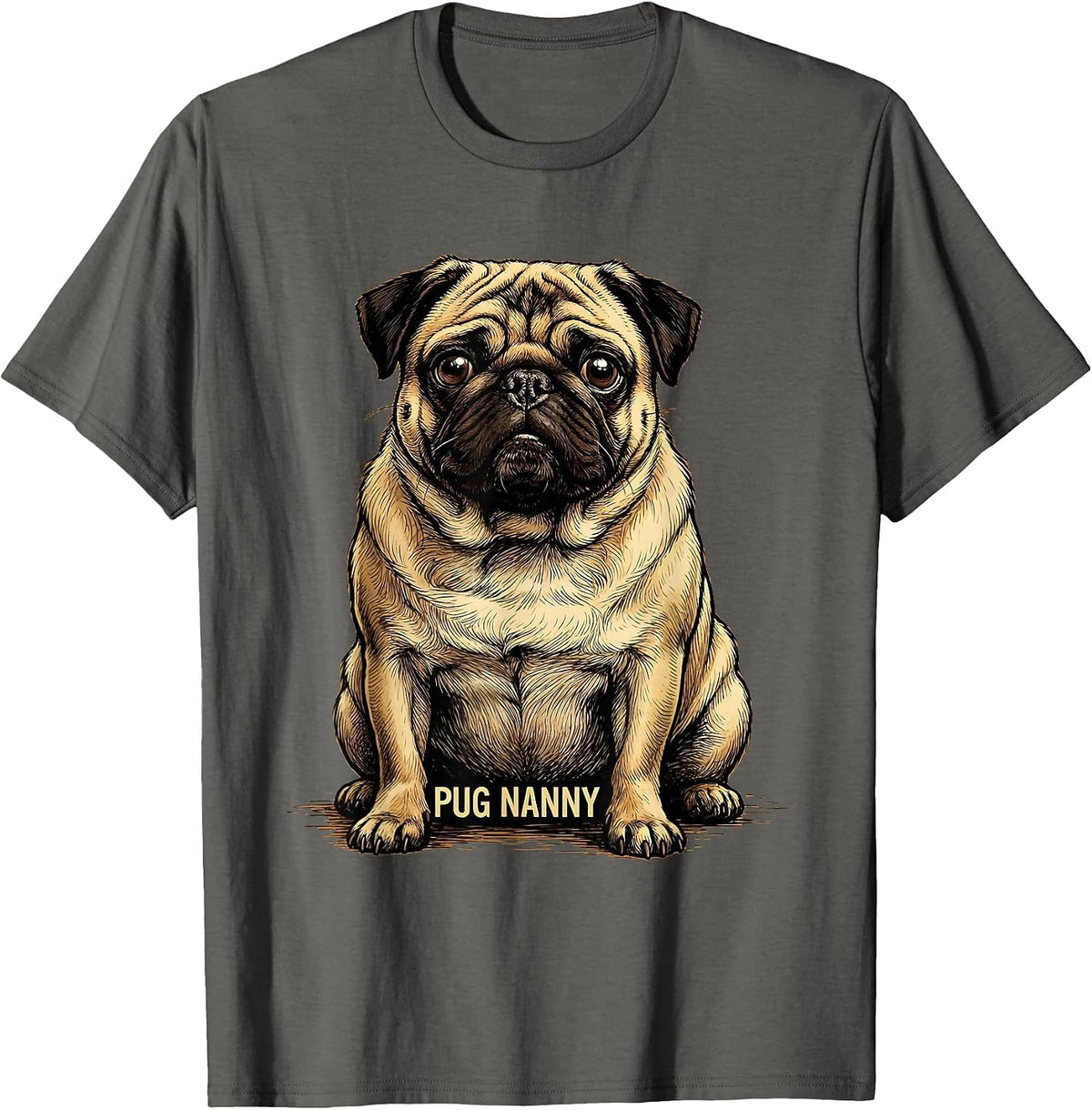 Pug Nanny Funny Pug Dog Lover Meme Humor Gift T-Shirt - Asphalt Grey