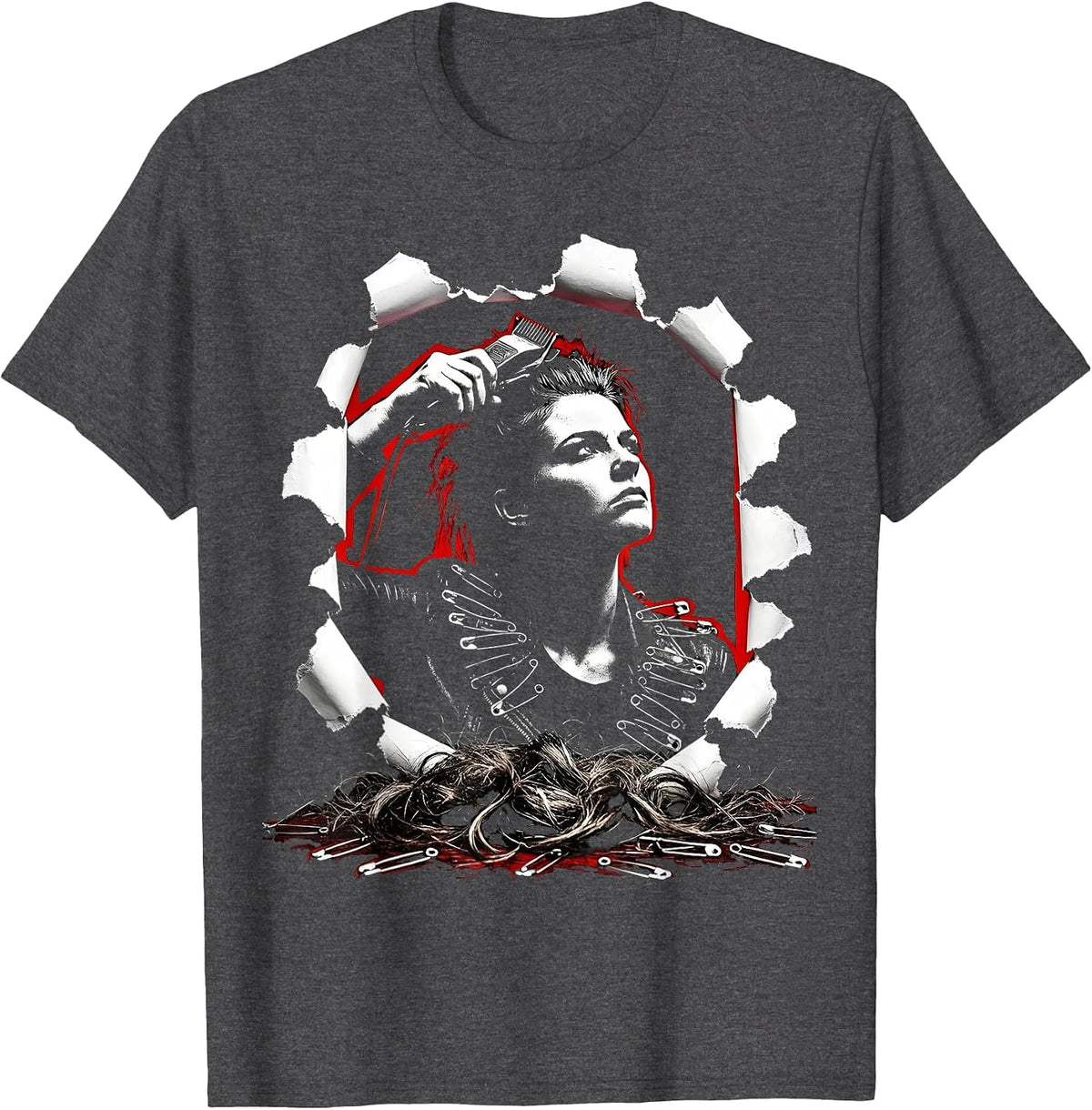 Bold Head Shave Graphic Tee for the Fearless T-Shirt - Dark Heather Grey