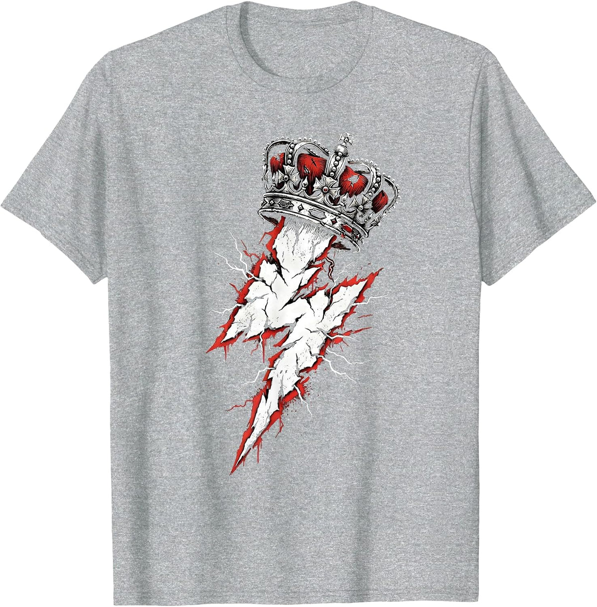 Men's Chaos Coordinator Crown Lightning Bolt Graphic T-Shirt - Heather Grey
