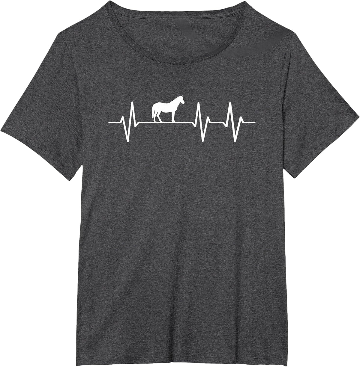 Horse Riding - Frequency of Heartbeat T-Shirt - Dark Heather Grey