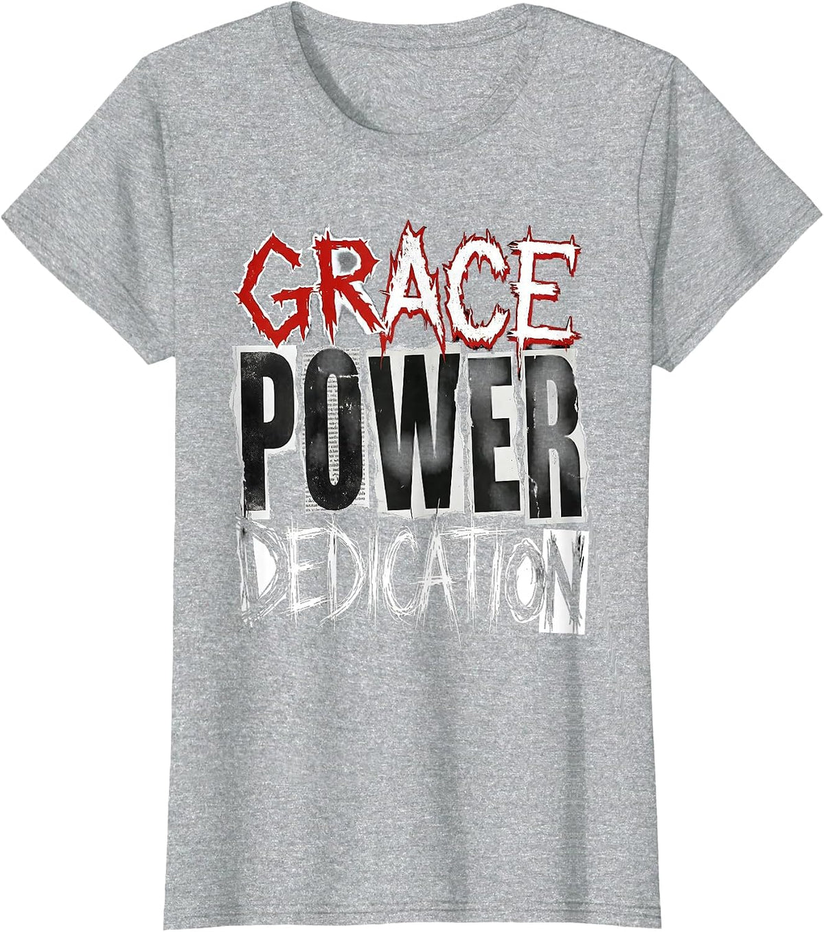Grace Power Dedication Gymnastics Life Design T-Shirt - Heather Grey