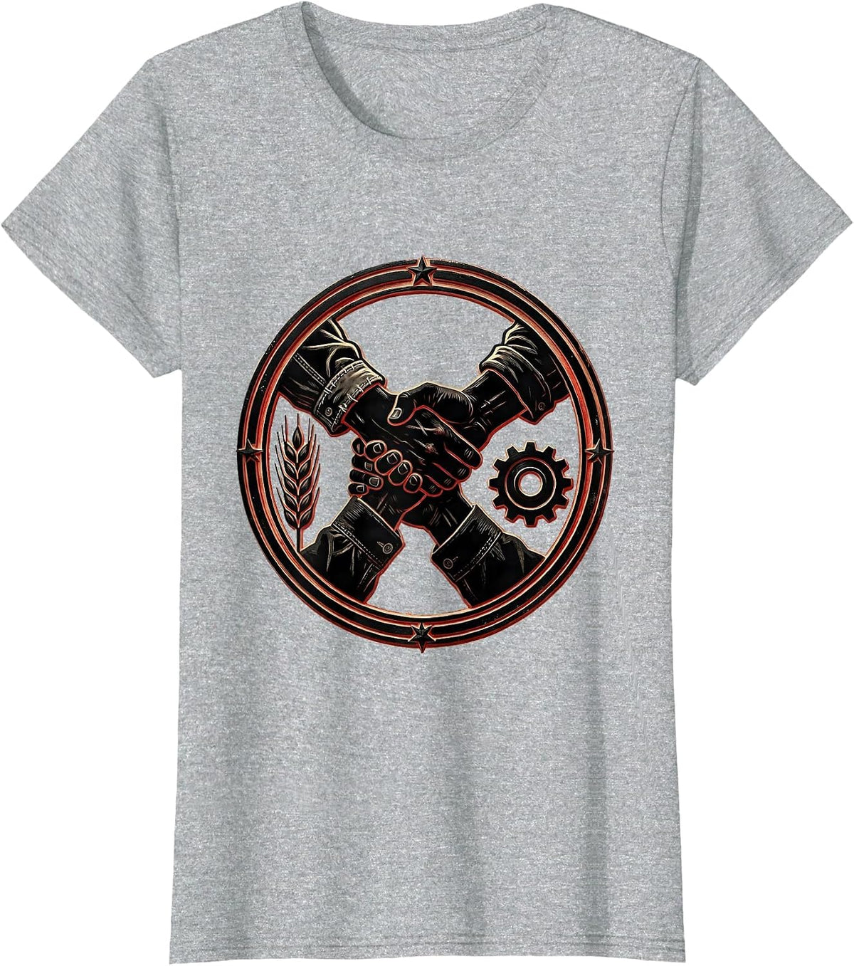 We The People Farmer and Factory Worker Unity T-Shirt - Heather Grey