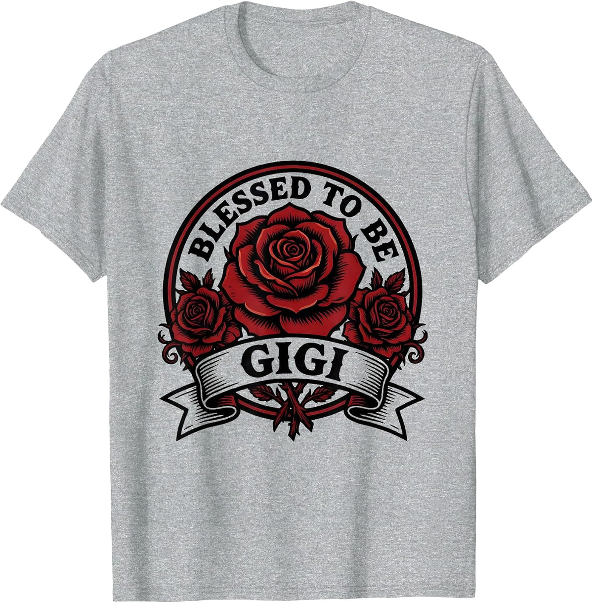 Men's Blessed to be Gigi Grandma Gift Design T-Shirt - Heather Grey