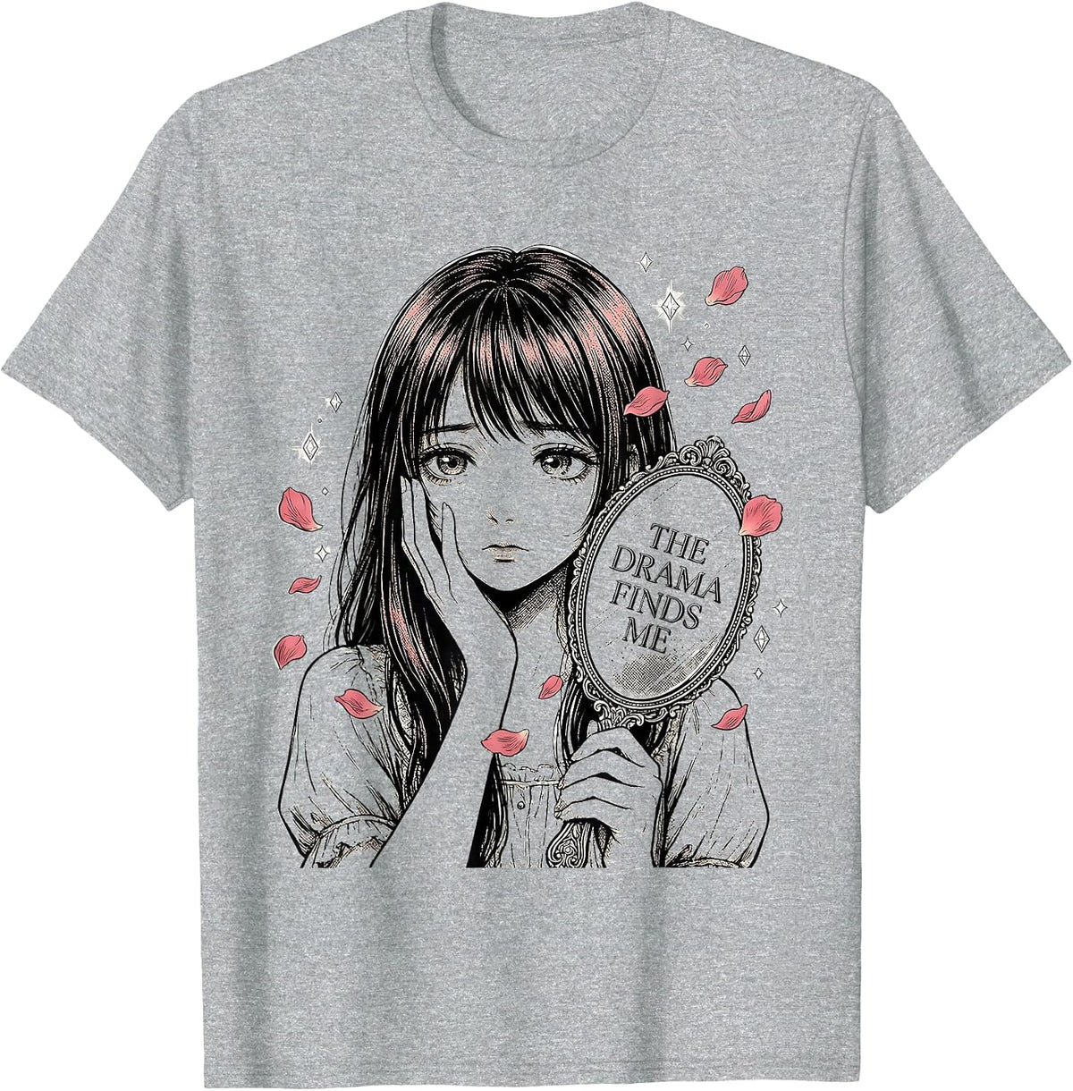 Men's A Little Dramatic The Drama Finds Me Design T-Shirt - Heather Grey