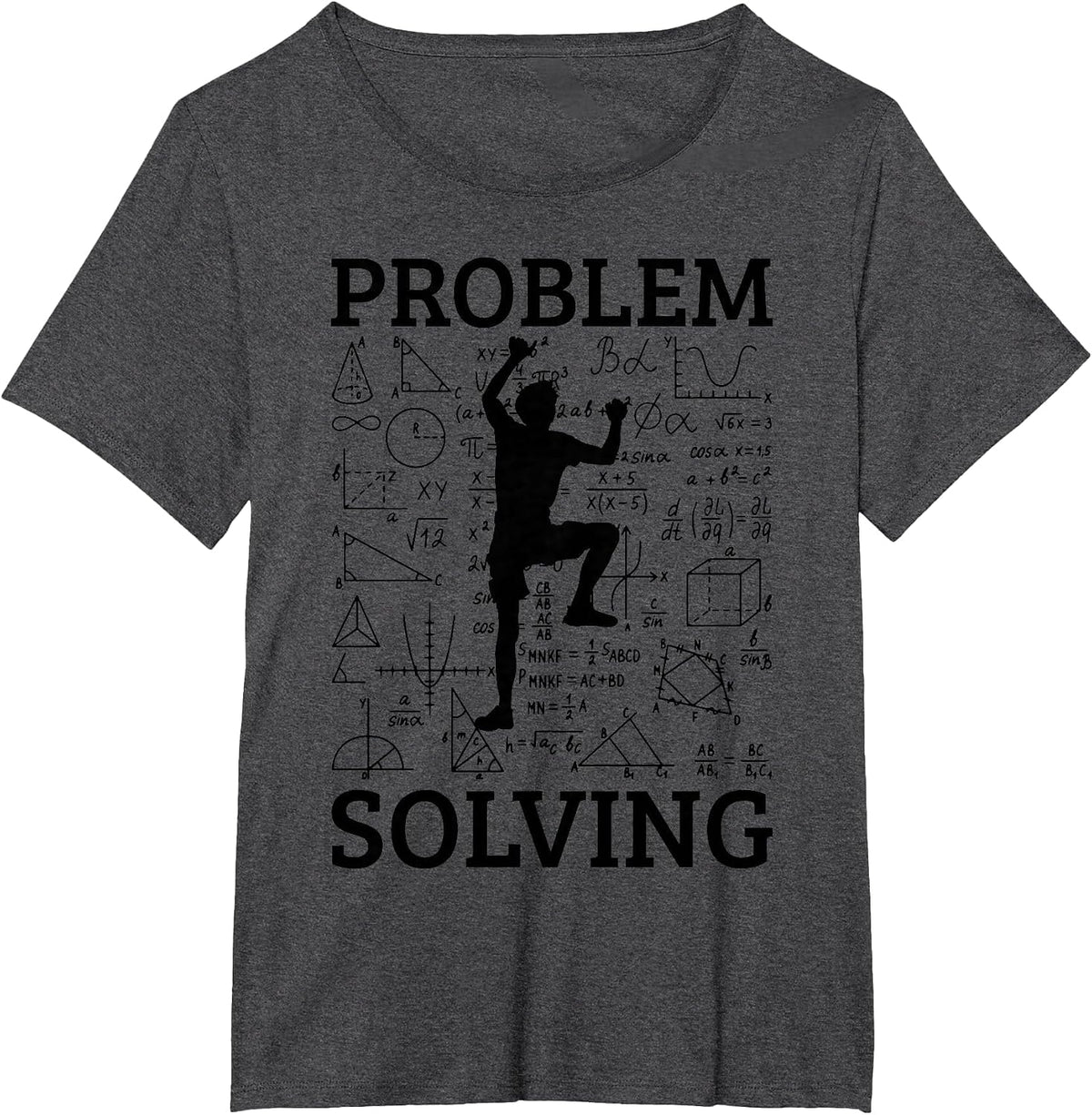 Climbing Problem Solving Rock Climber Bouldering Climb Wall T-Shirt - Dark Heather Grey