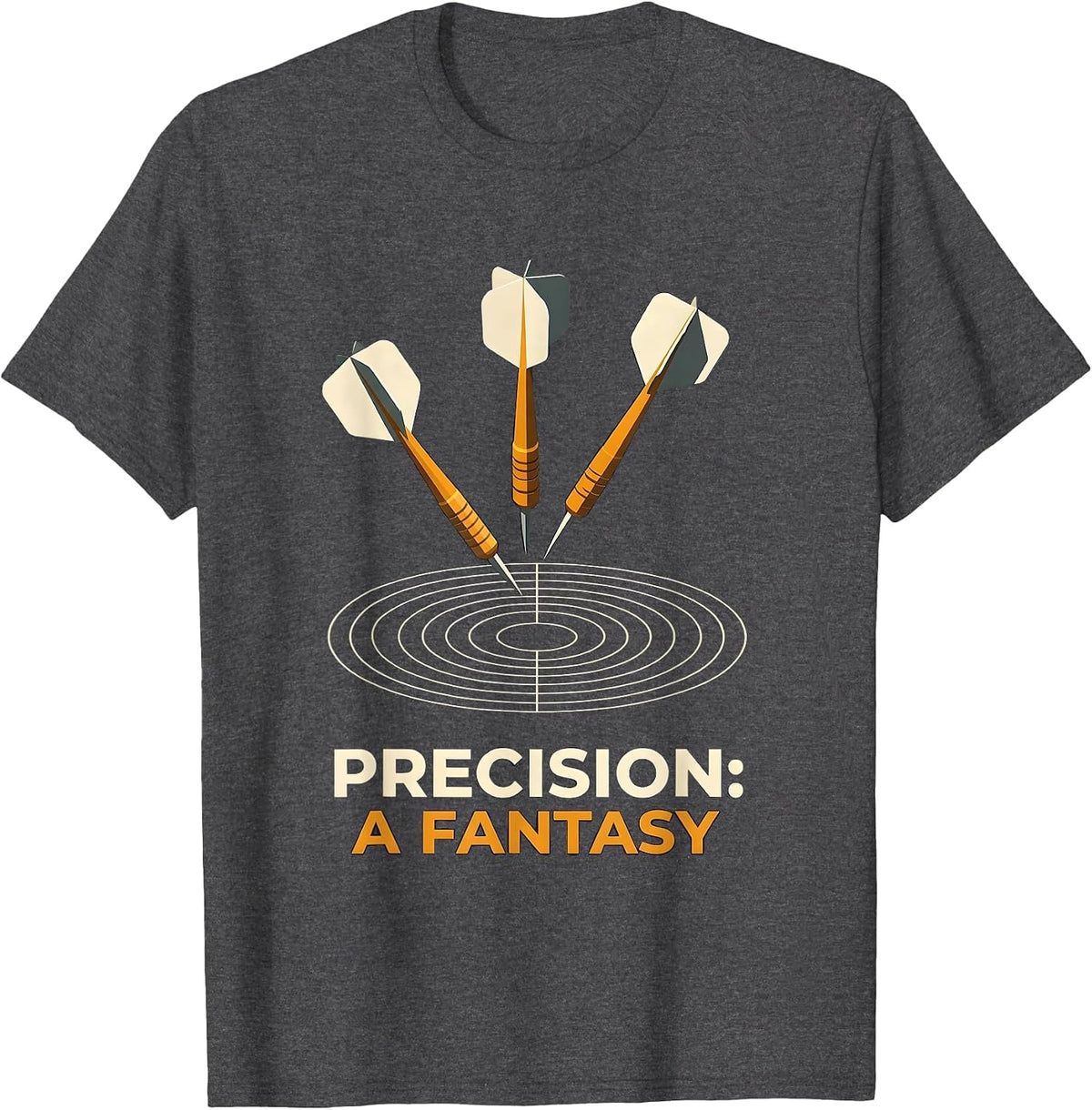 Men's Precision A Fantasy Isometric Dart Player Pub Humor Gift T-Shirt - Dark Heather Grey