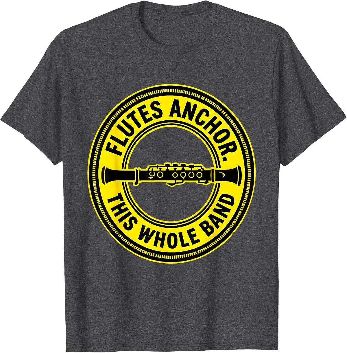 Flutes Anchor This Whole Band Funny Flute Player Band Gift T-Shirt - Dark Heather Grey