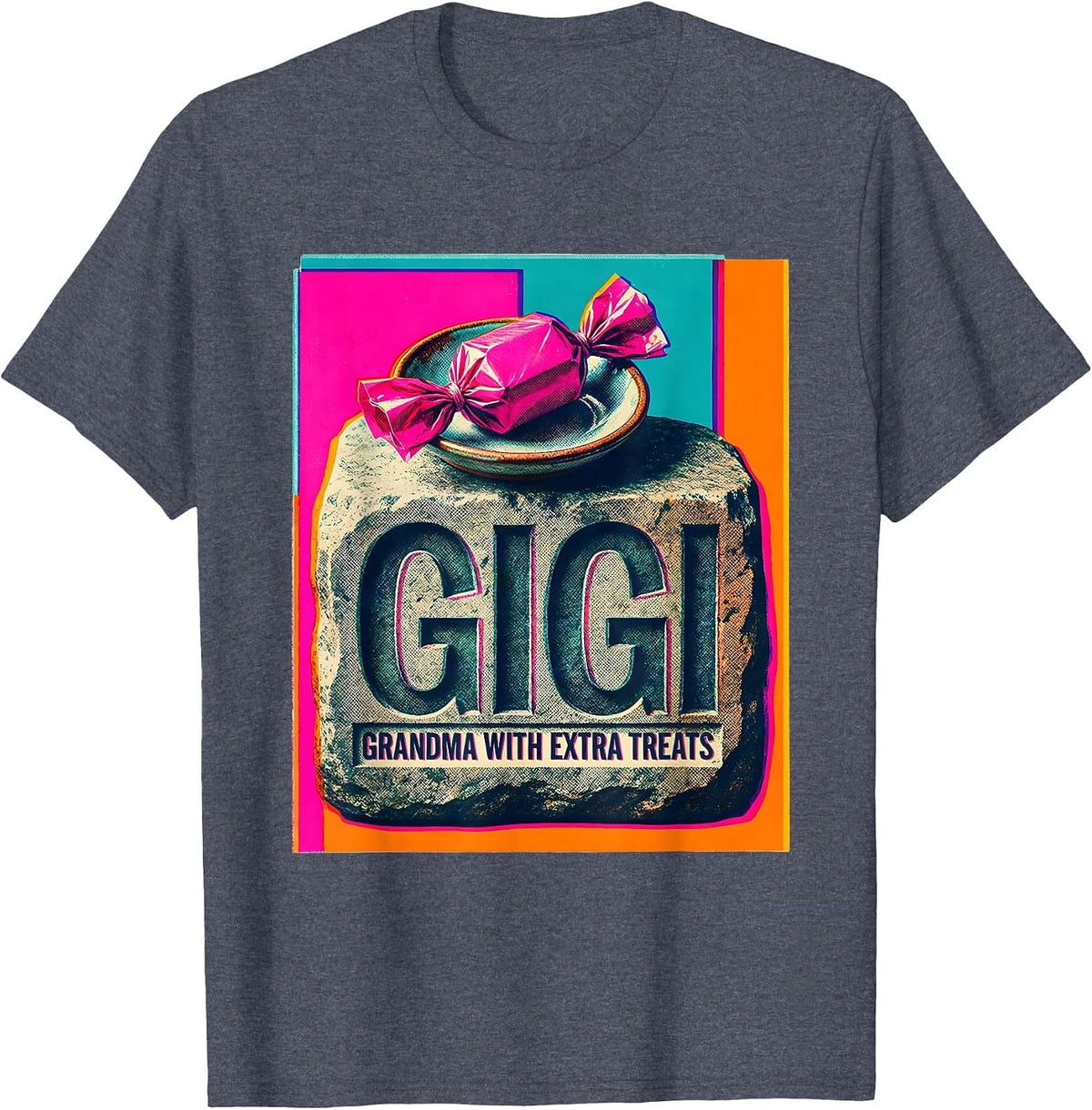 Gigi Grandma With Extra Treats Affectionate Humor Family T-Shirt - Heather Blue