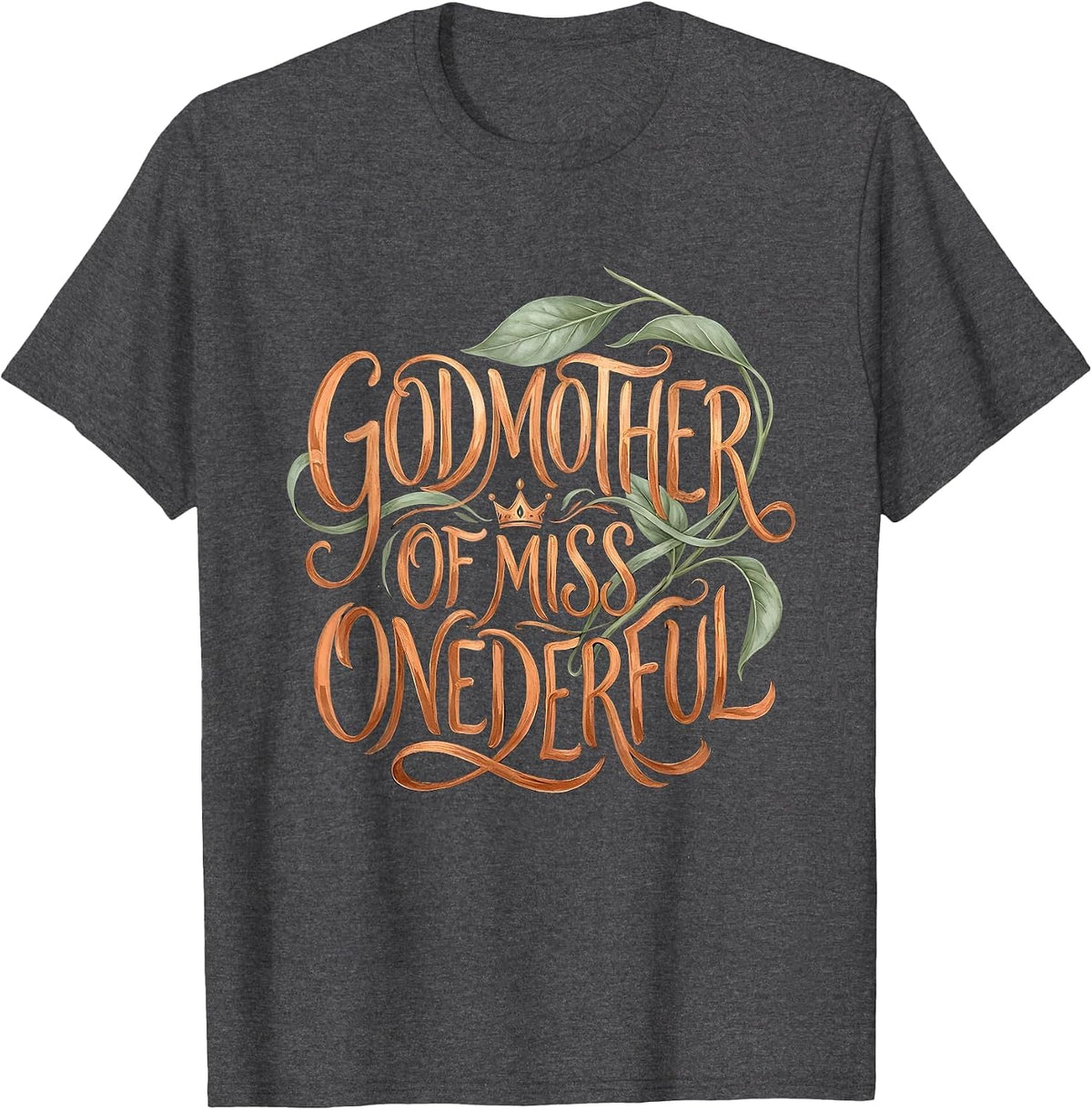 Godmother of Miss Onederful Boho Family First One-Derful T-Shirt - Dark Heather Grey